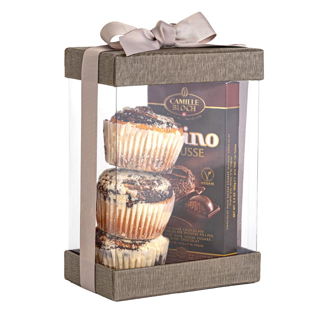 Clear Gold 7x5x3" Gift Boxes 6 Pack Bakery Boxes With Base Lid & Ribbon