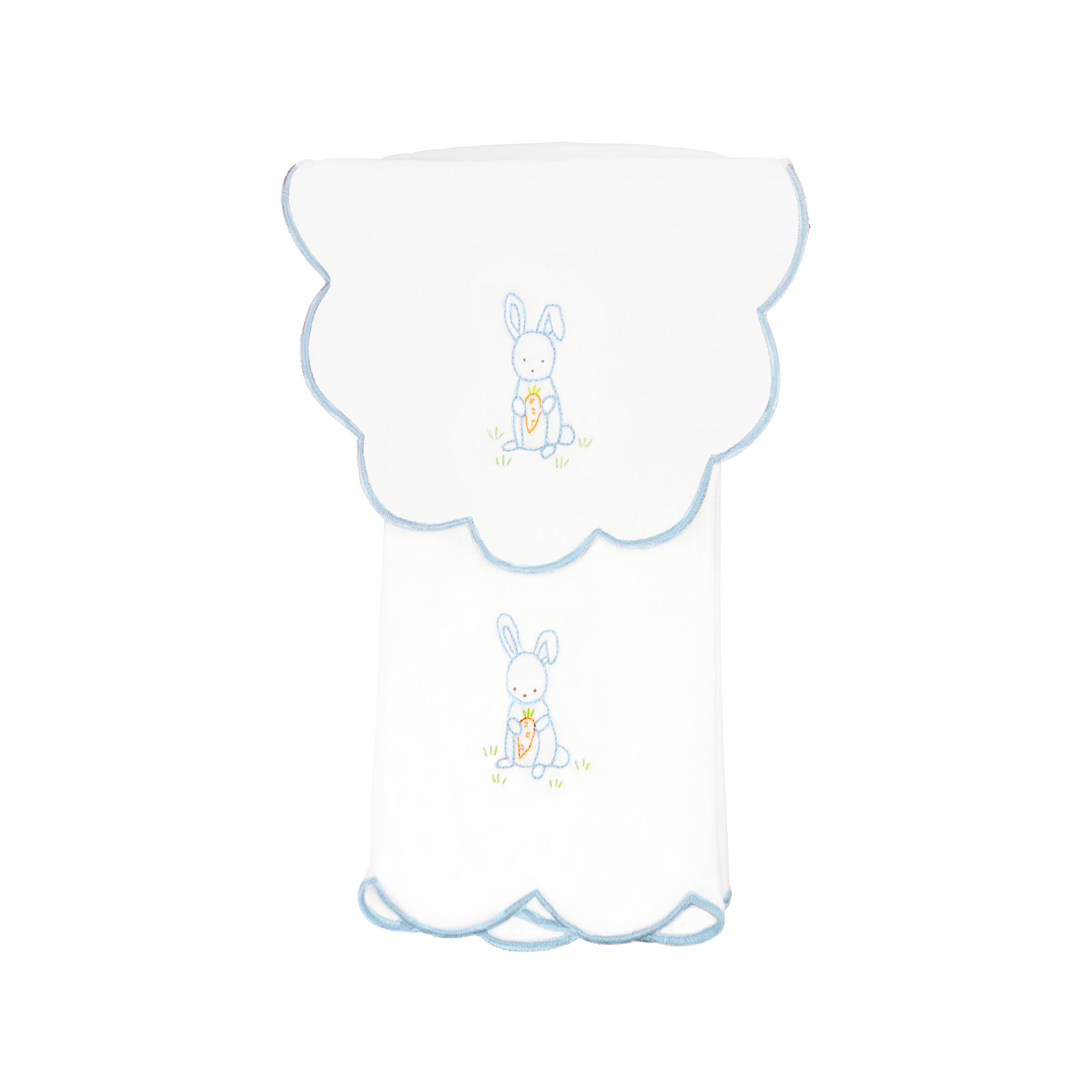 Baby Bunny Cotton Knit Bib & Burp Set