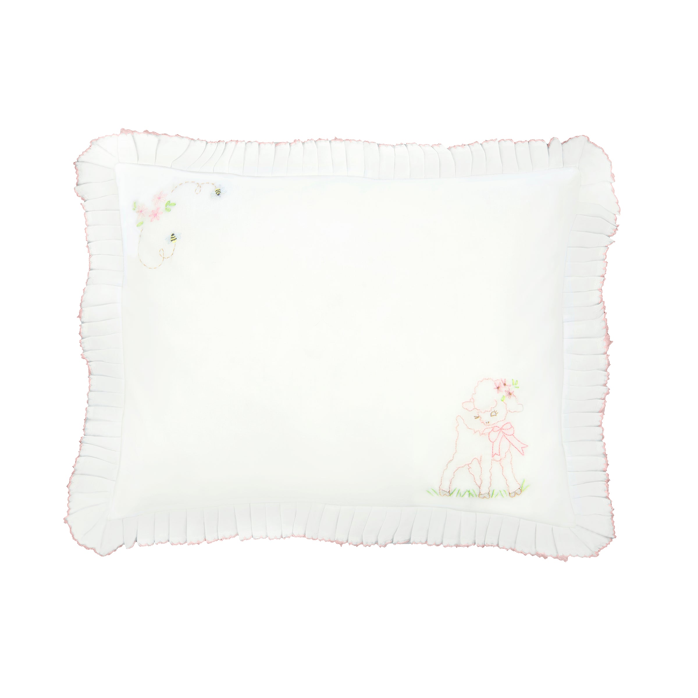 Baby Lamb & Bee Cotton Pillow Sham