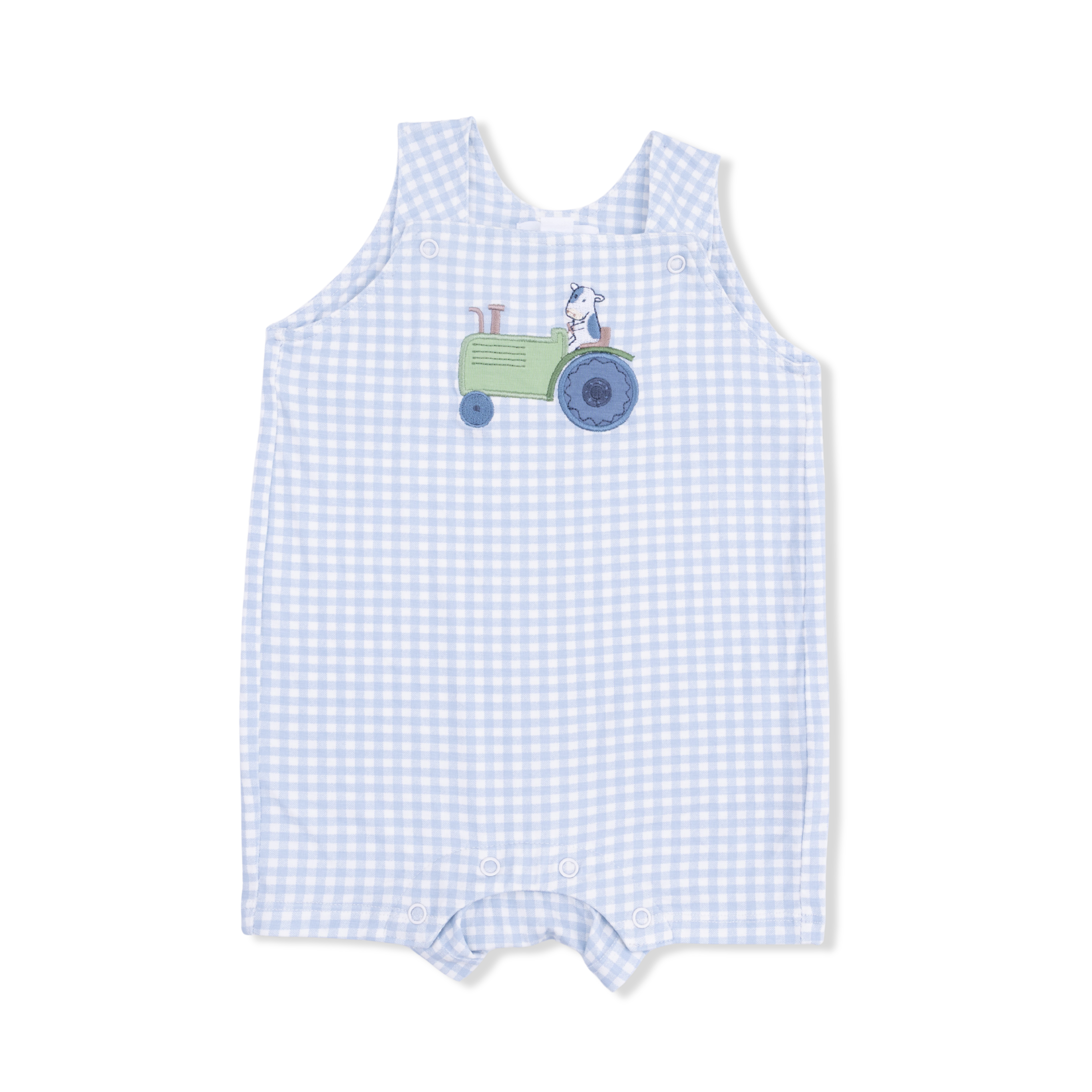 Cute Farm Animals Appliques - Overall Shortie With Short Sleeve Bodysuit
