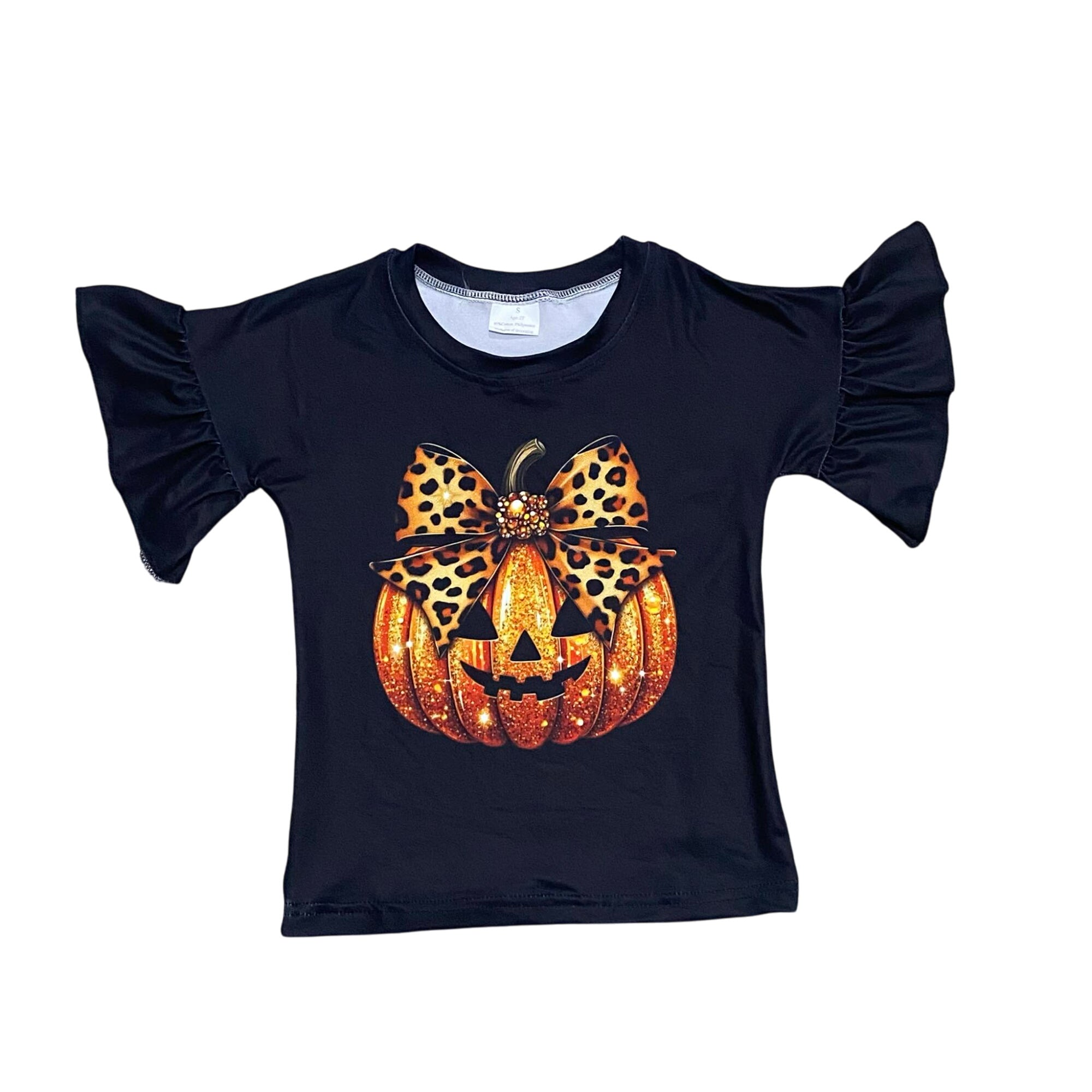 Pumpkin Bow Ruffle Top