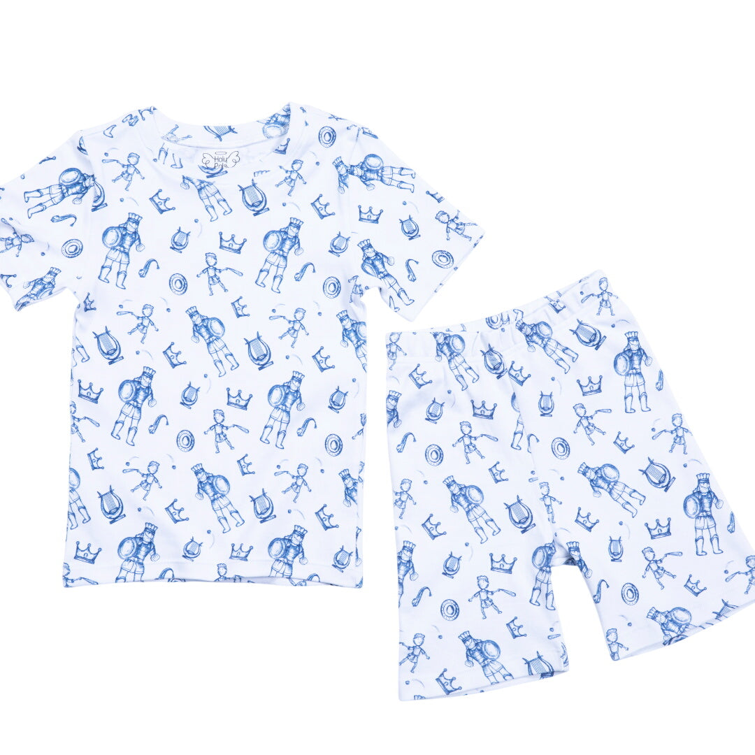 David & Goliath Blue Pj Shorts Set Cotton