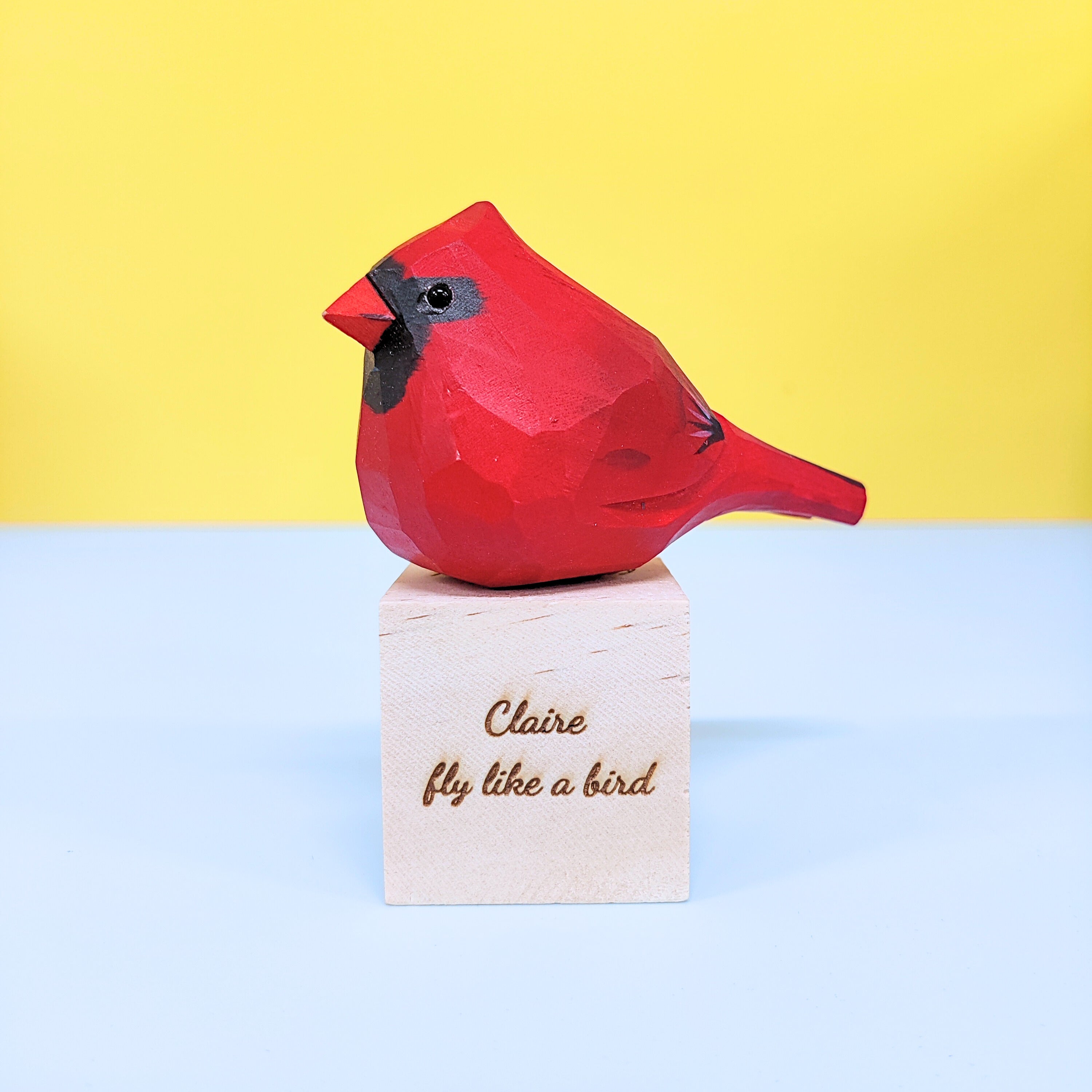 Hand Carved Cardinal Bird, Unique Gift For Loved Ones