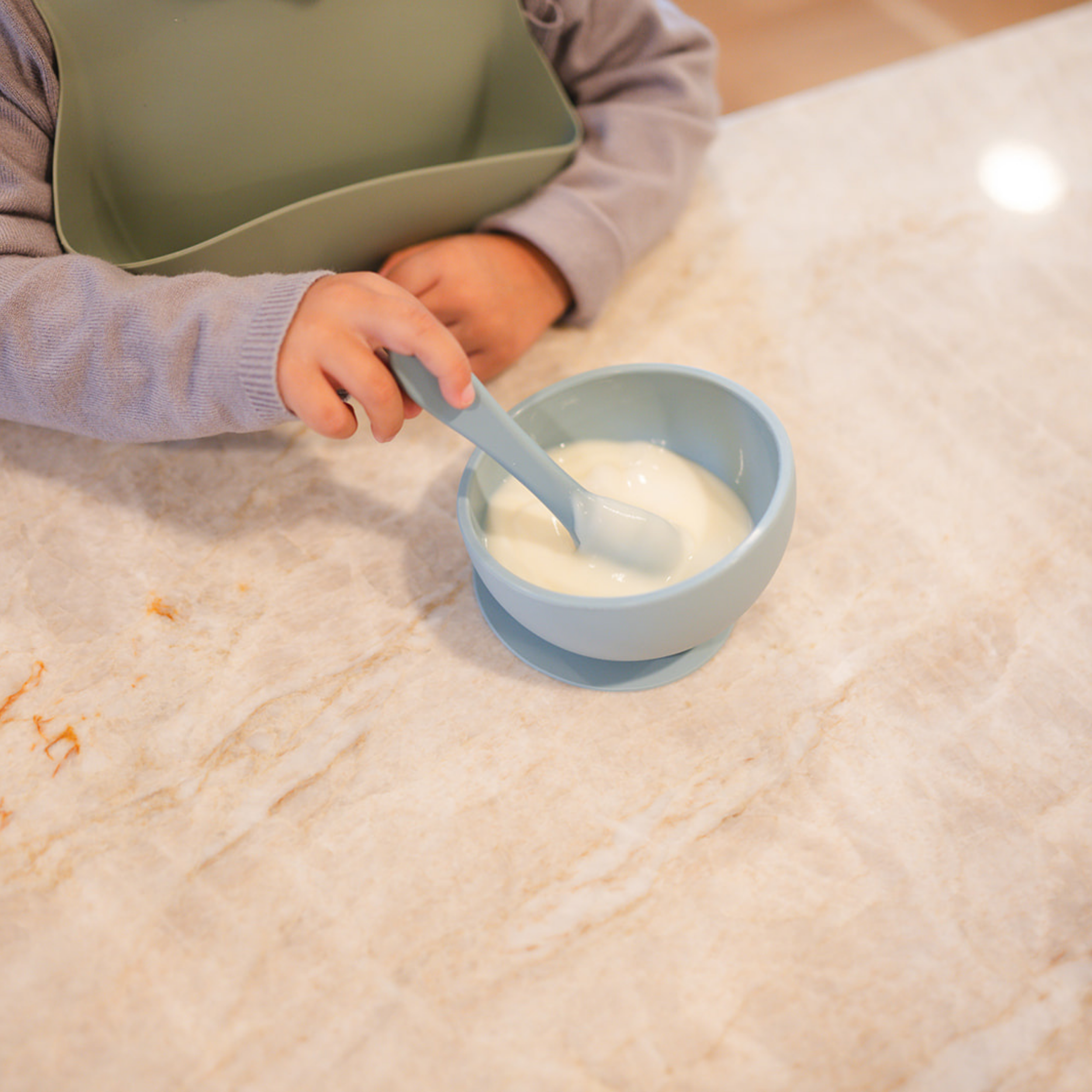 Blush Suction Bowl And Spoon Set