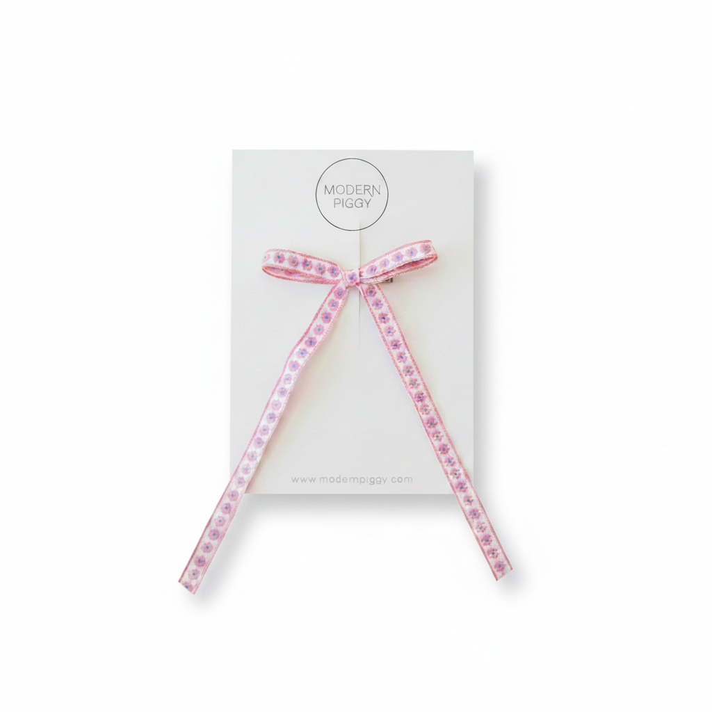 Daisy Chain- Pink | Statement Ribbon Bow