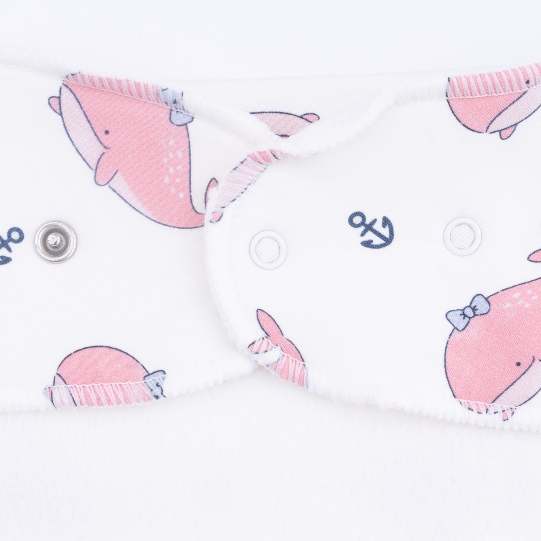 Bubbly Whale With Bow Pink - Bandana Bib
