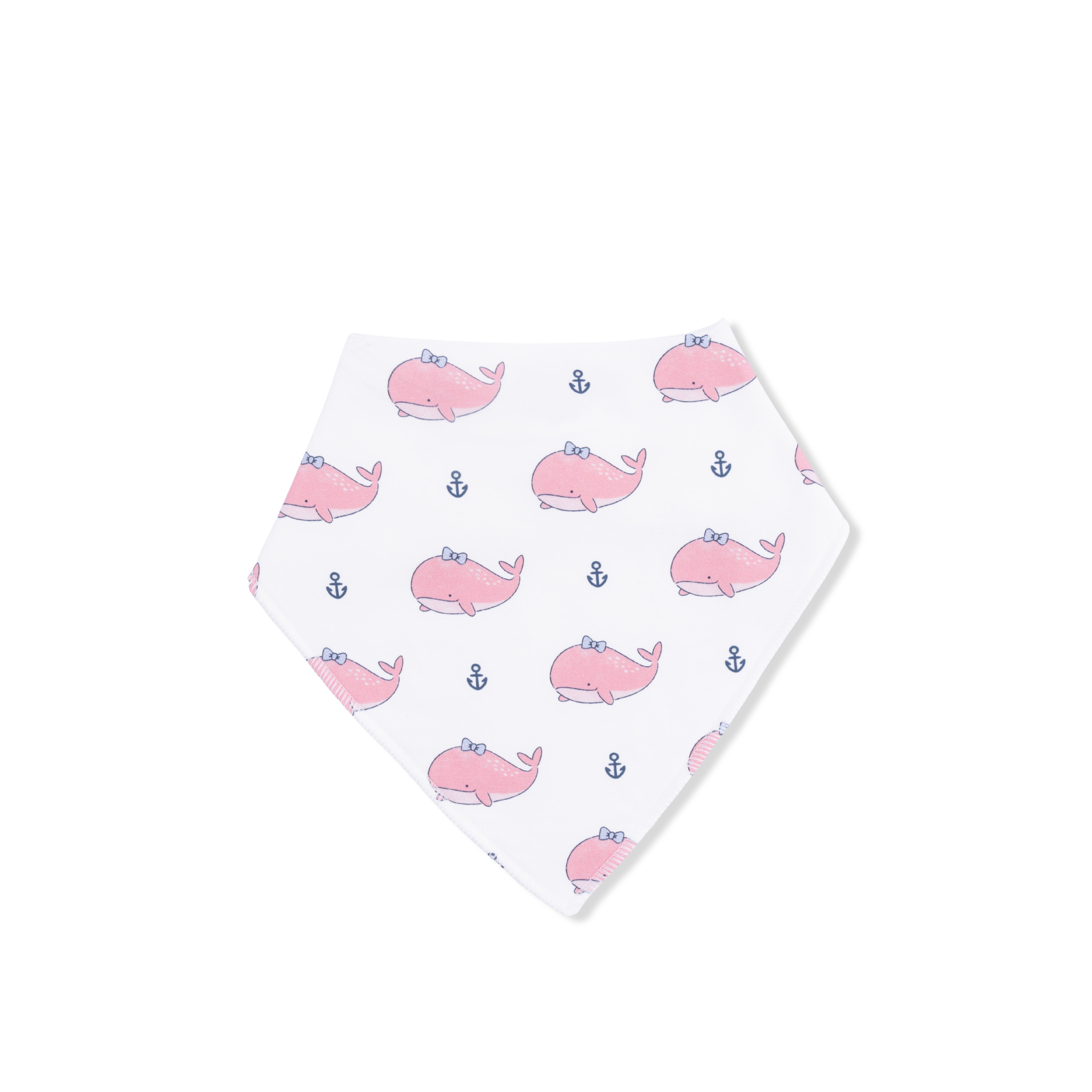 Bubbly Whale With Bow Pink - Bandana Bib