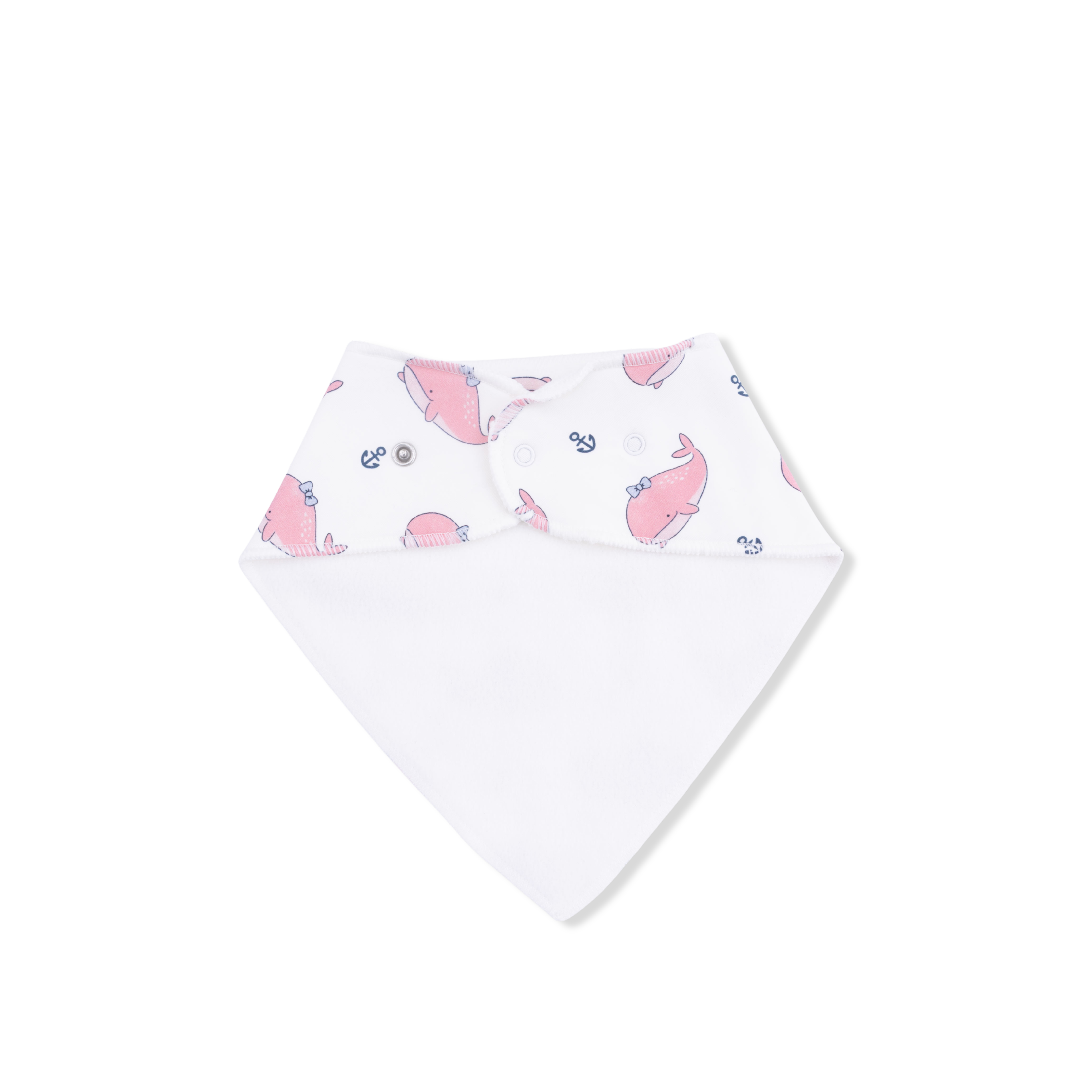 Bubbly Whale With Bow Pink - Bandana Bib