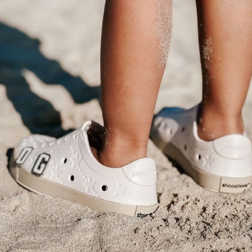 Toddler Perforated Slip On Water Sneakers in Cream - Curbside