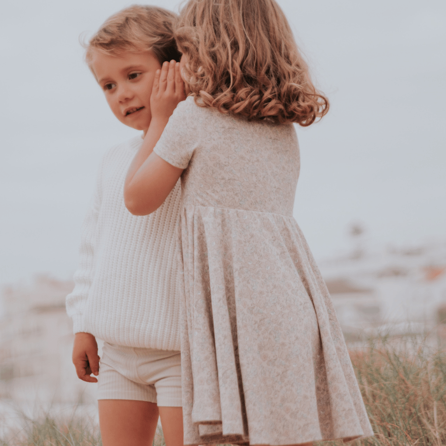 The Printed Long Sleeve Dress - Elise Ribbed