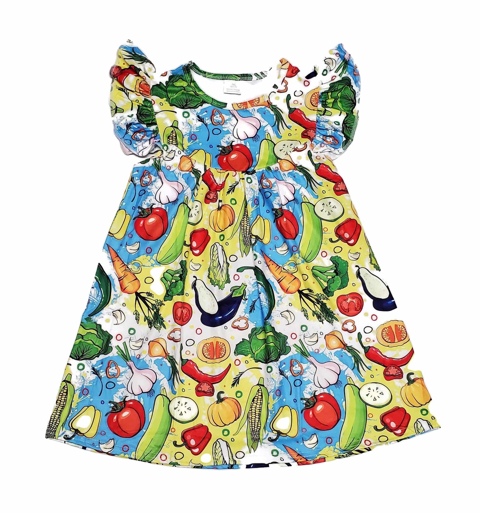 Veggie Milk Silk Flutter Dress