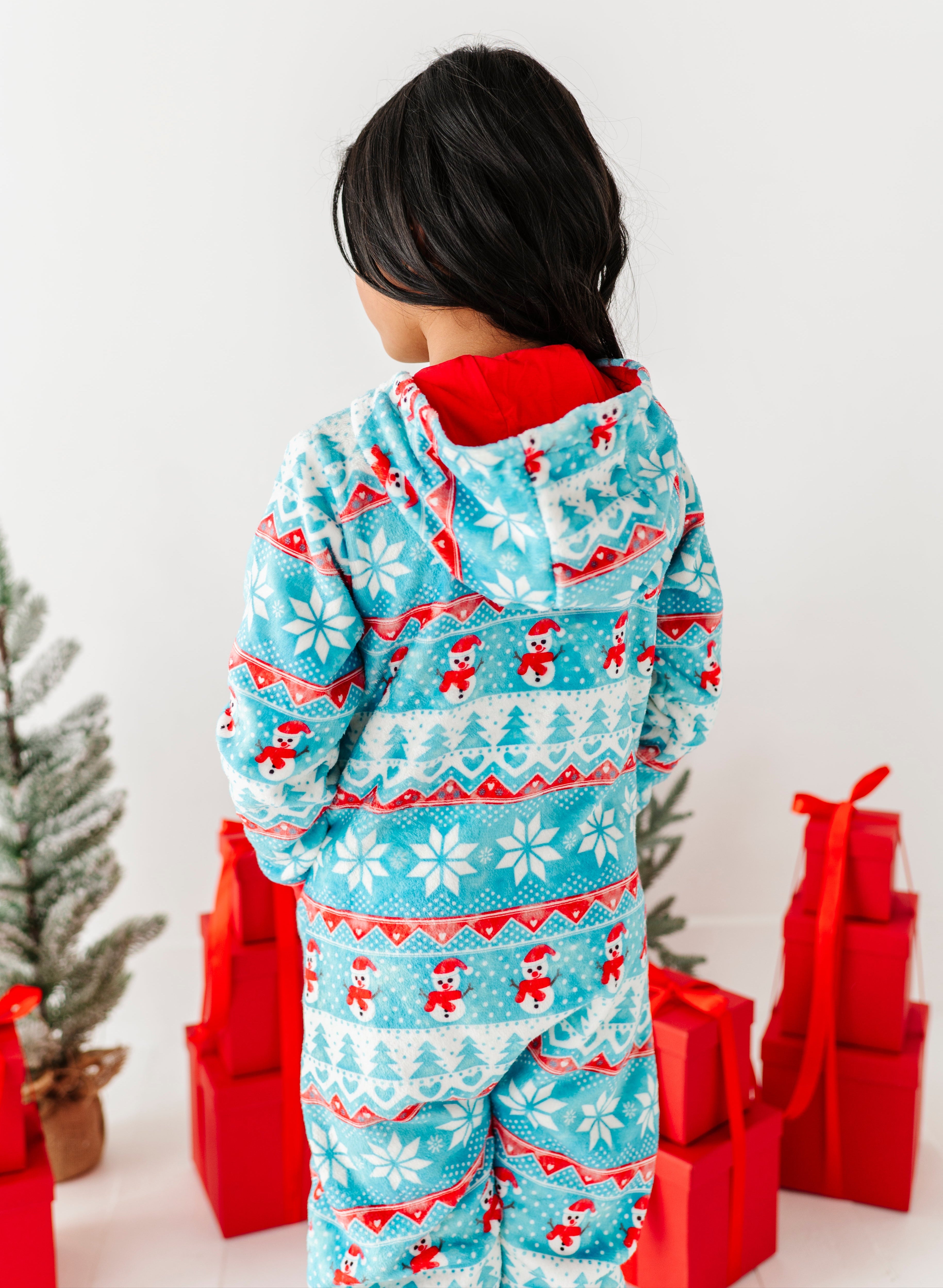Frosty Fair Isle Microfleece Hooded Jumpsuit