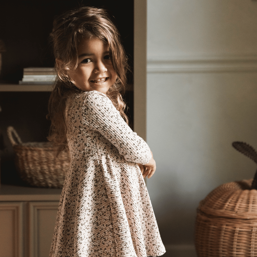 The Printed Long Sleeve Dress - Adelyn