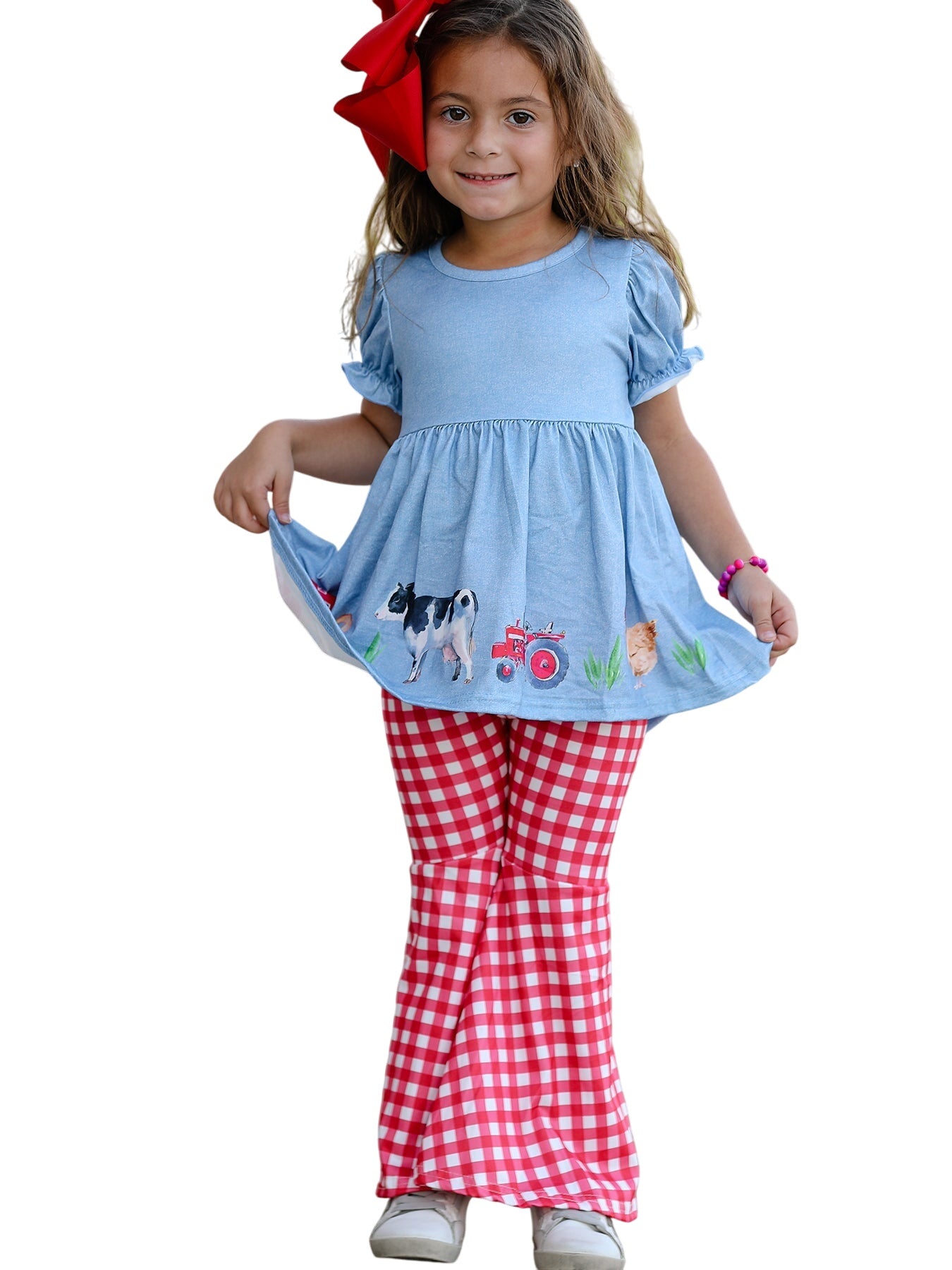 Girls Farm Animals Bell Bottoms Outfit