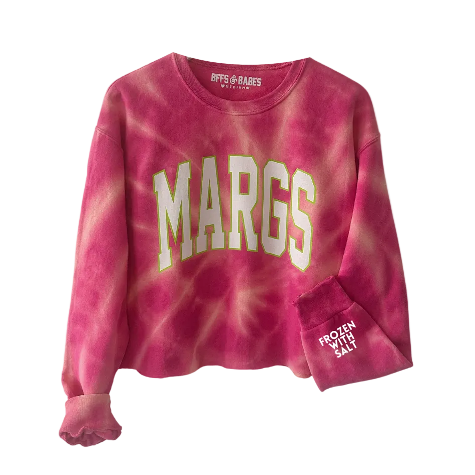 Margs ♡ Tie-dye Cropped Sweatshirt With Customizable Cuff