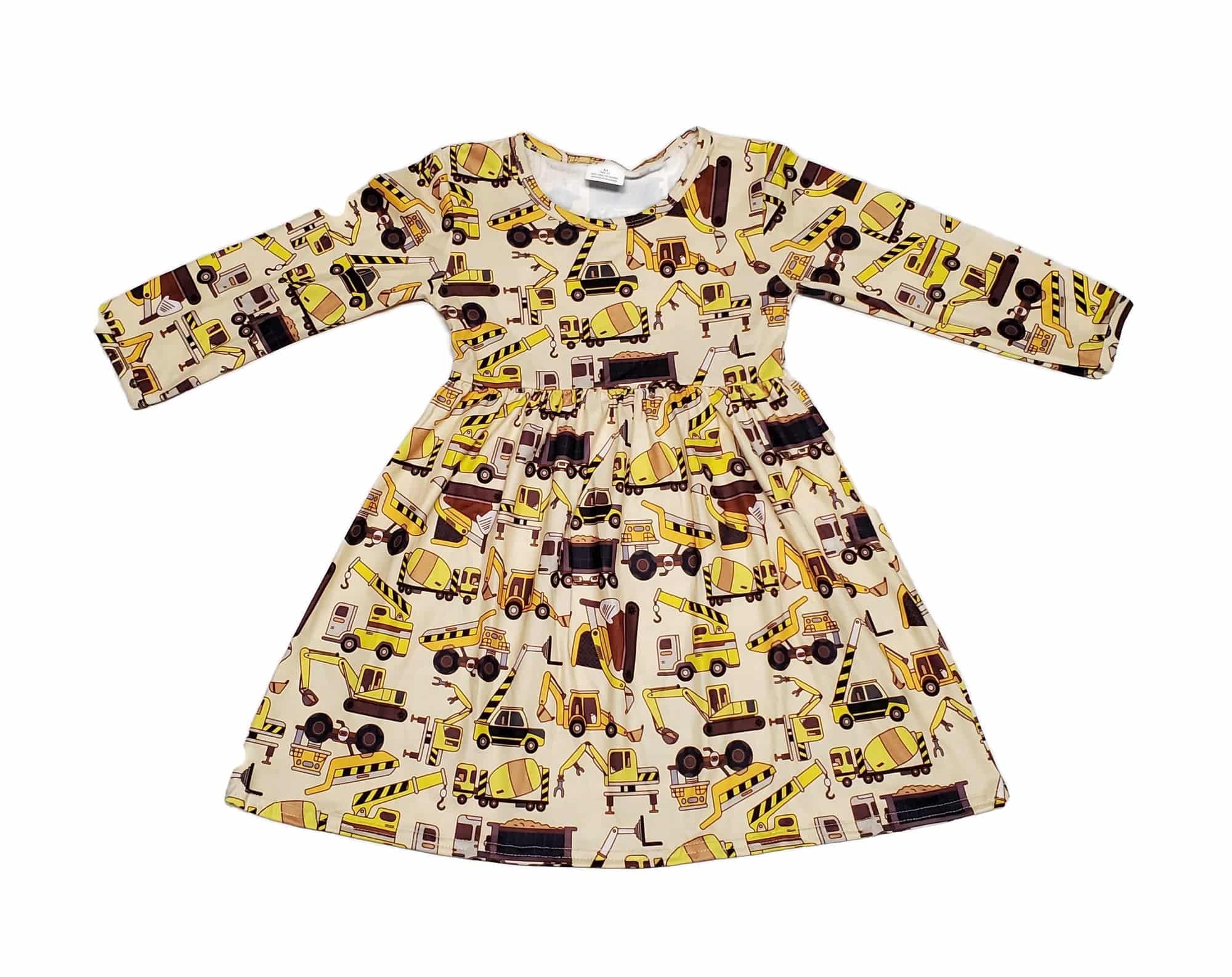 Construction Long Sleeve Milk Silk Dress