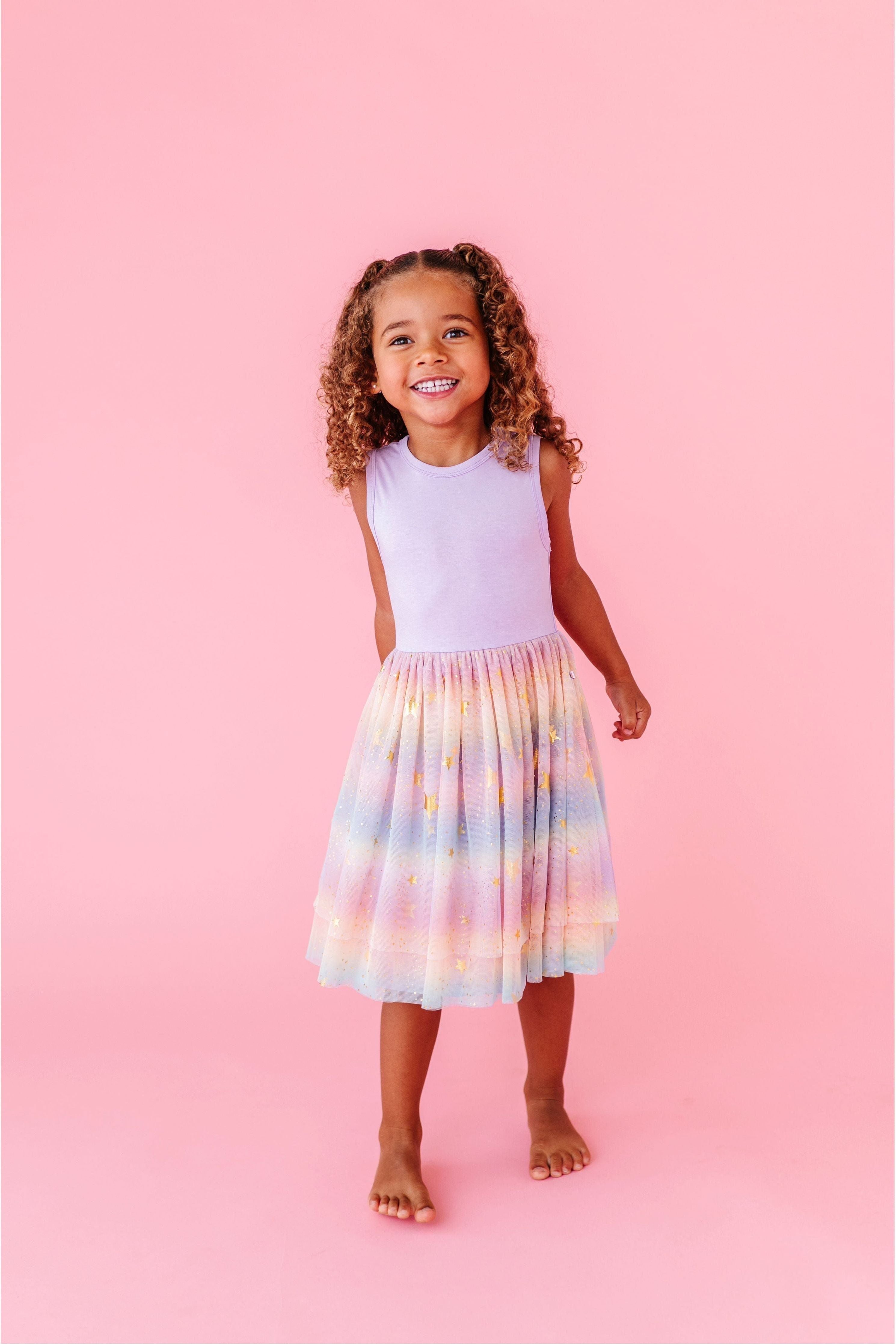 Bamboo Tulle Dress - Rainbow Ombre Twinkle