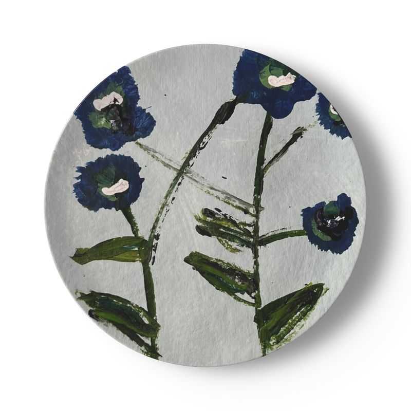 Set Of Blue And Teal Posey China Plates (set Of 4 Or 8)