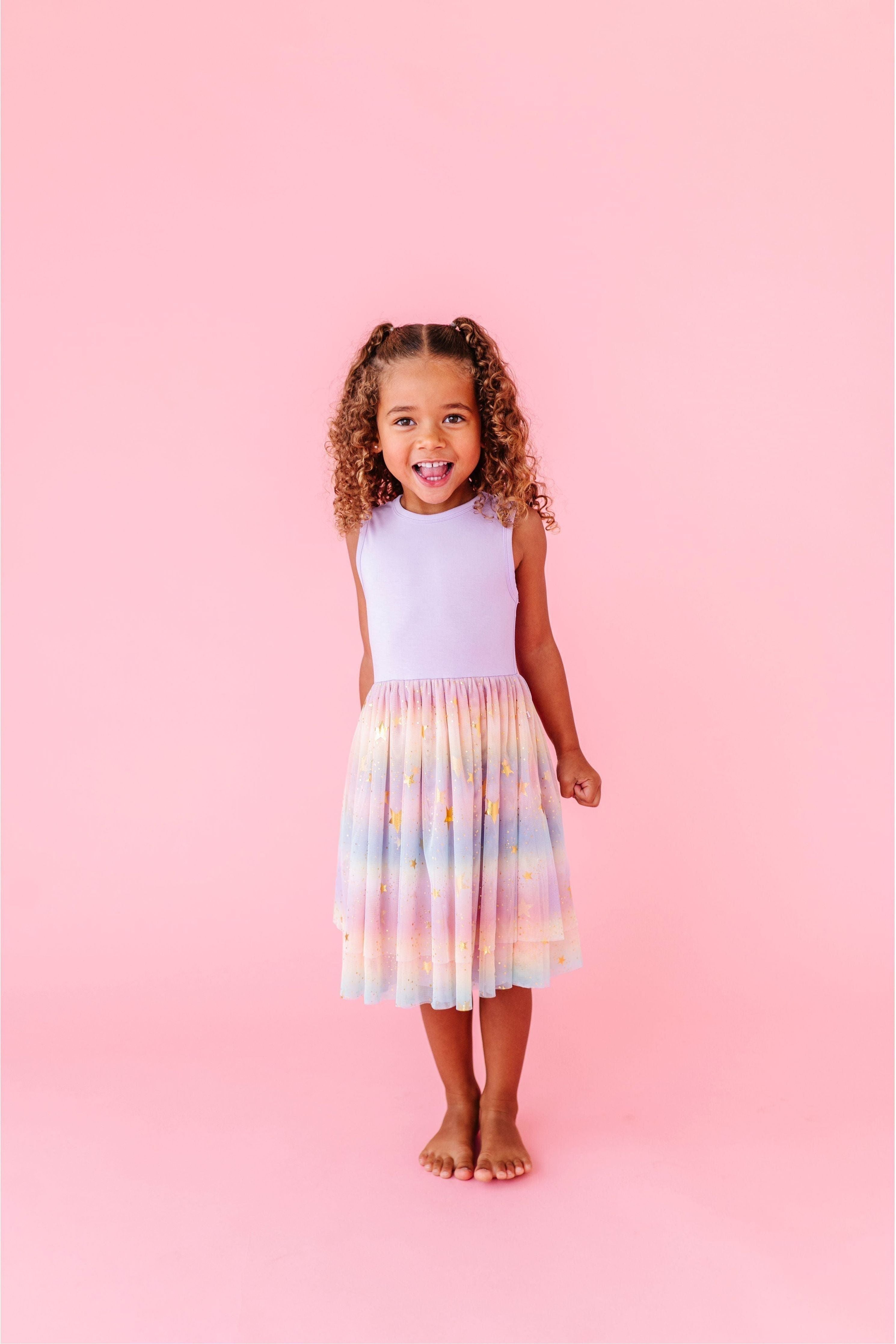 Bamboo Tulle Dress - Rainbow Ombre Twinkle