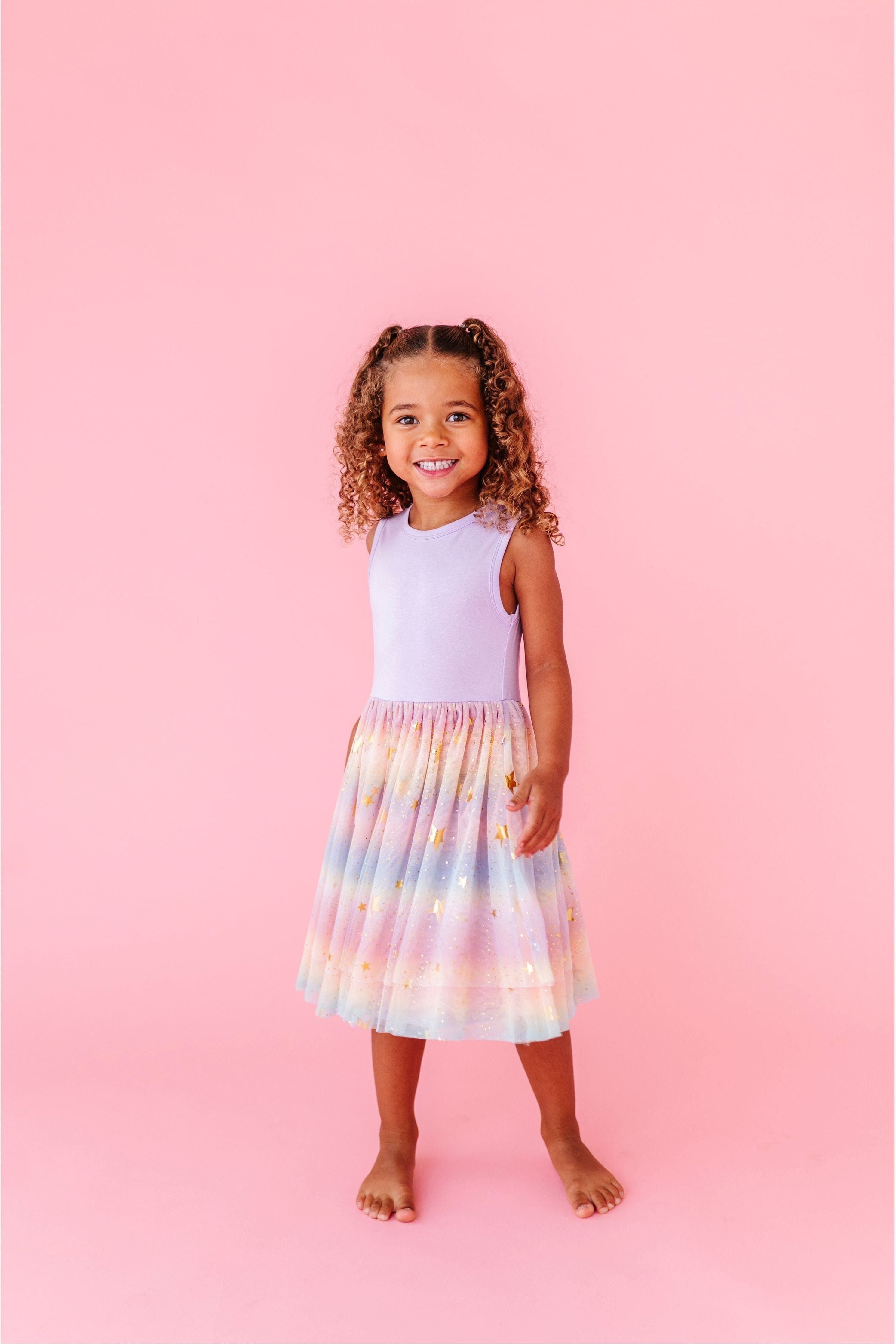 Bamboo Tulle Dress - Rainbow Ombre Twinkle