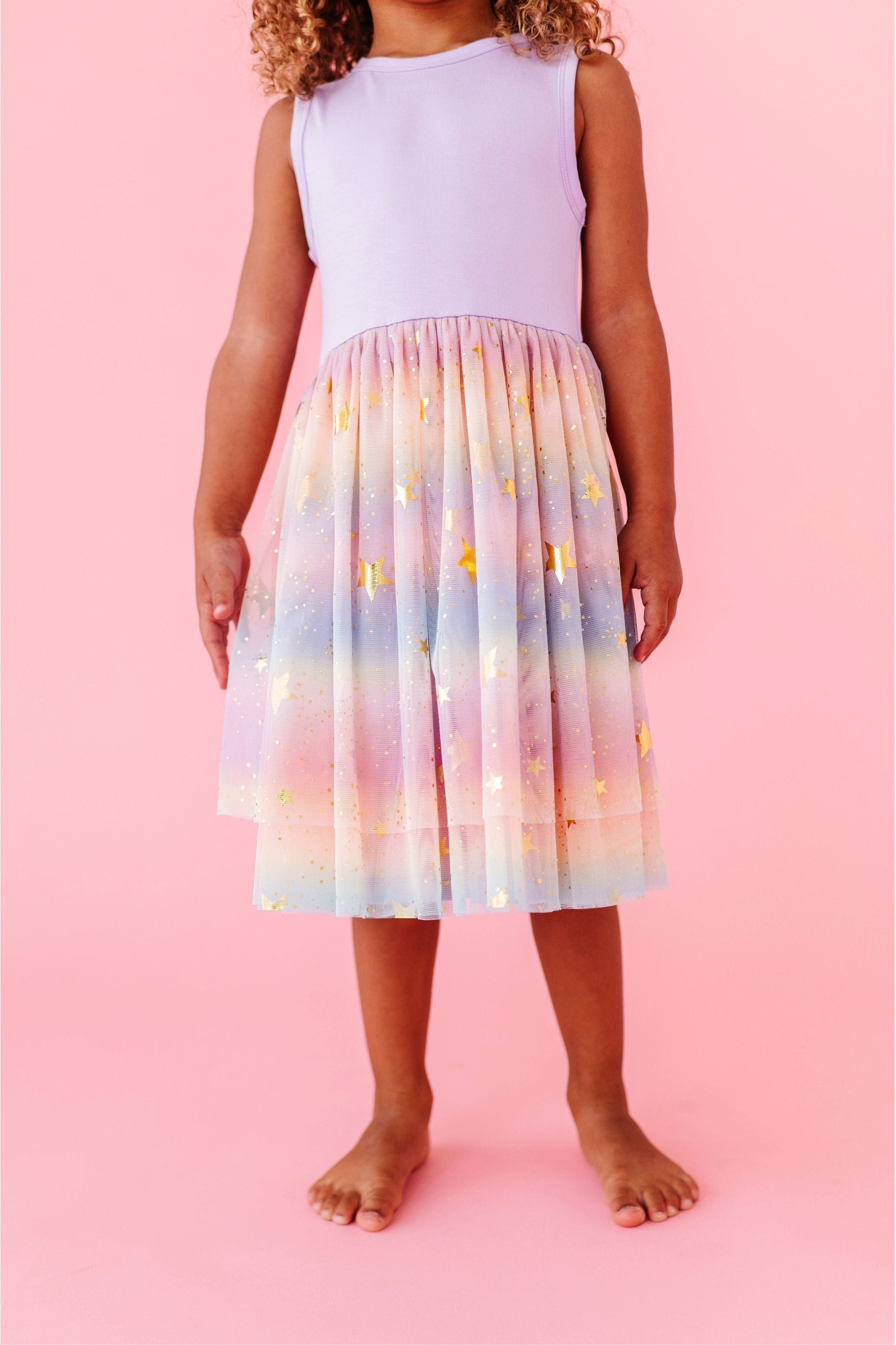 Bamboo Tulle Dress - Rainbow Ombre Twinkle