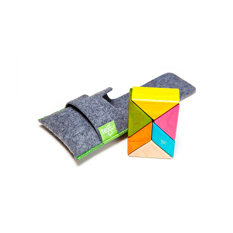 Pocket Pouch Prism <br>magnetic Wooden Blocks <br>6 Pieces