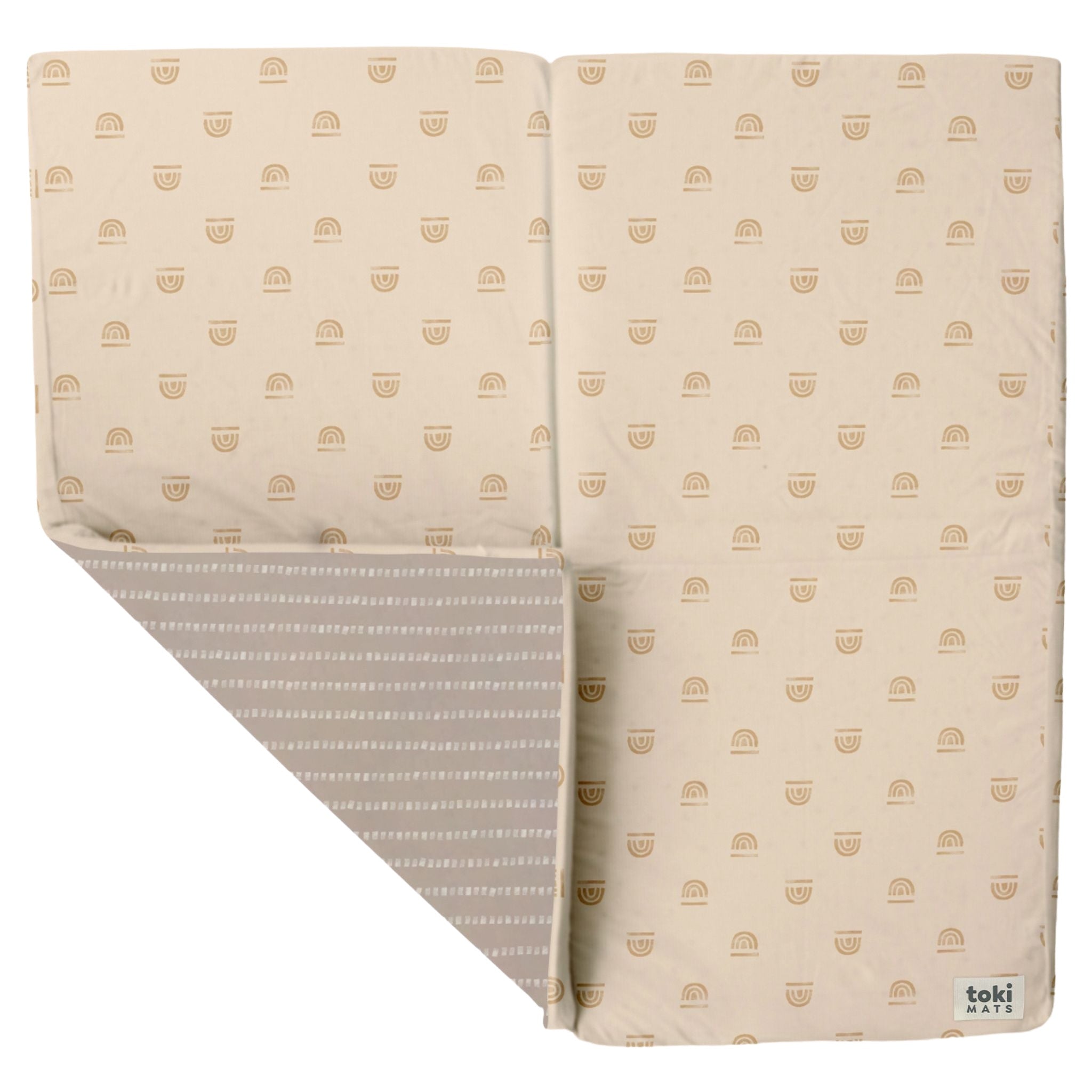 Rainbow Stamp In Cream Organic Cotton Mat