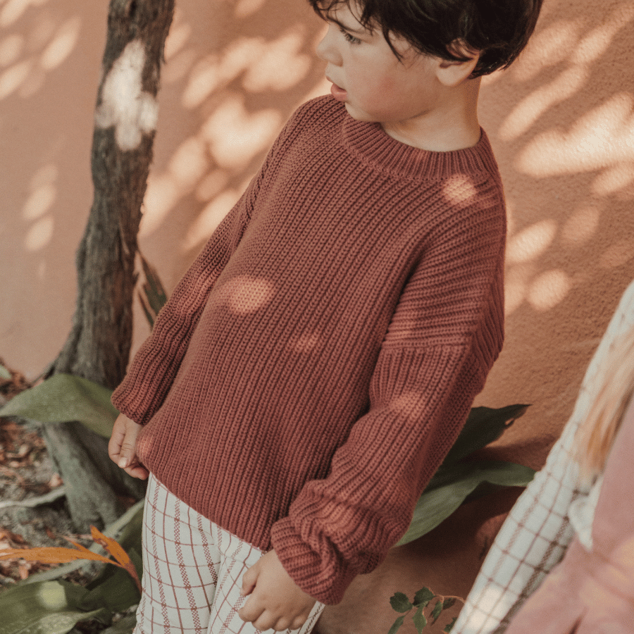 The Chunky Knit Sweater - Rosewood
