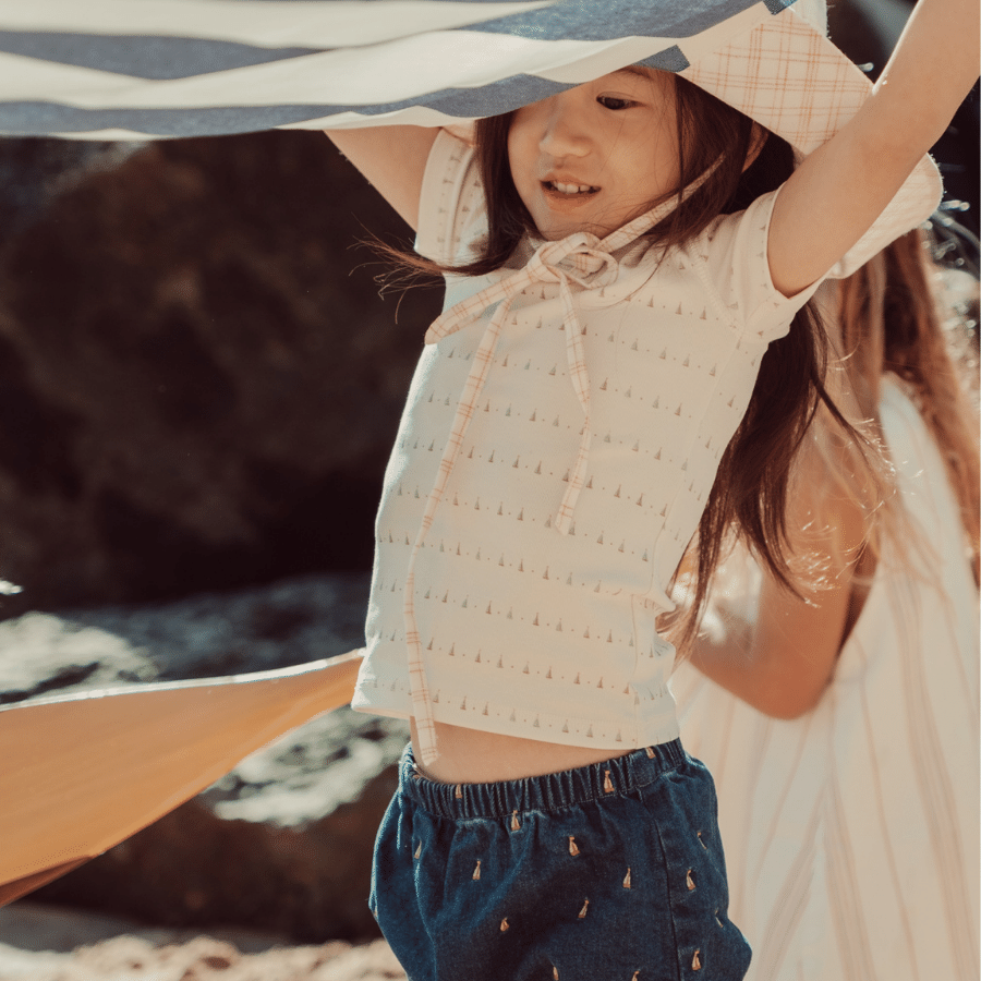 The Printed Long Sleeve Tee - Mini Sailboat