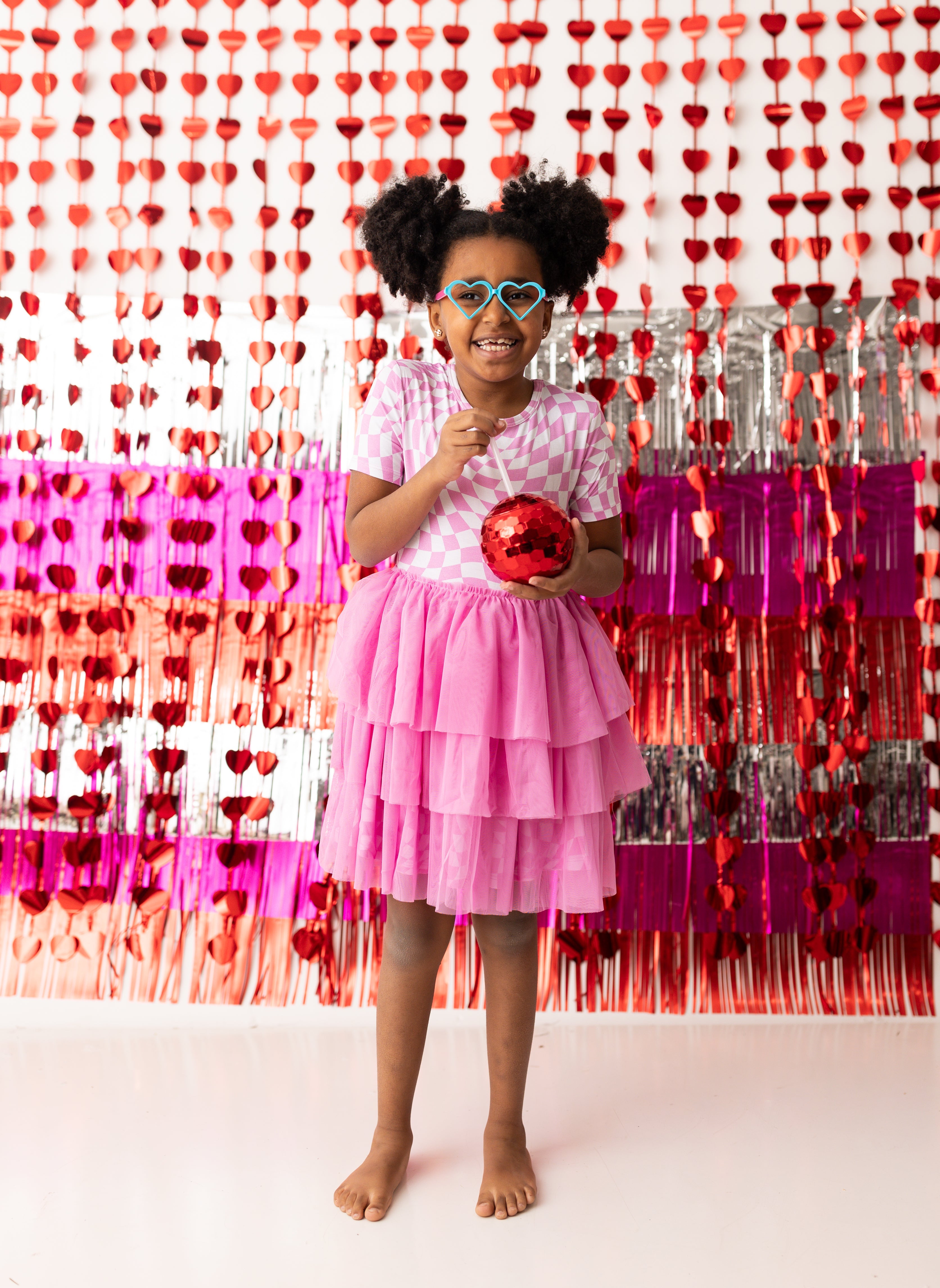 Bubblegum Wavy Checkers Dream Tutu Dress