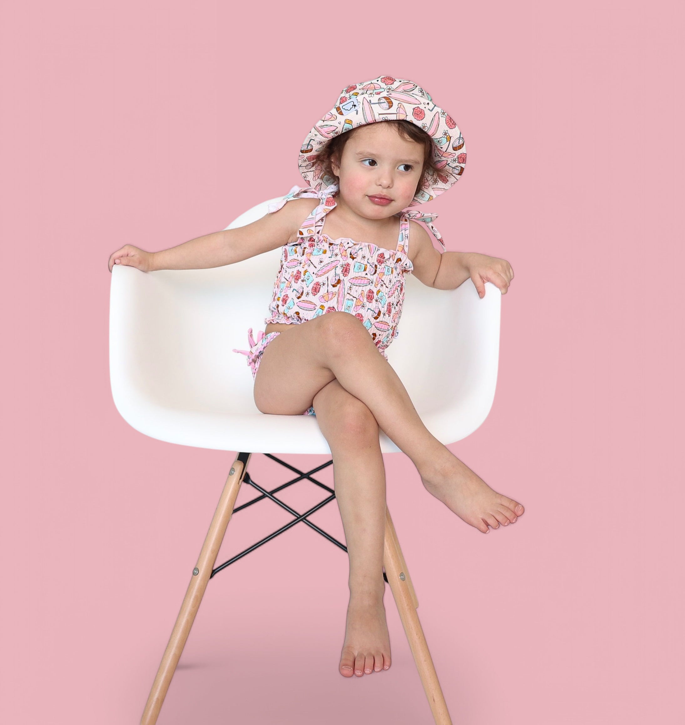 Fun In The Sun Dream Smocked Tankini Two Piece Swim Suit