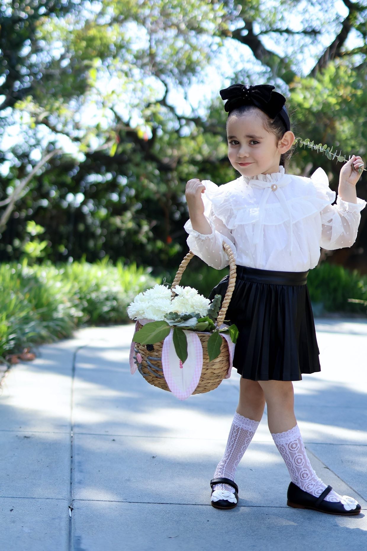Camille- Black/white Leather Mary Jane Shoes