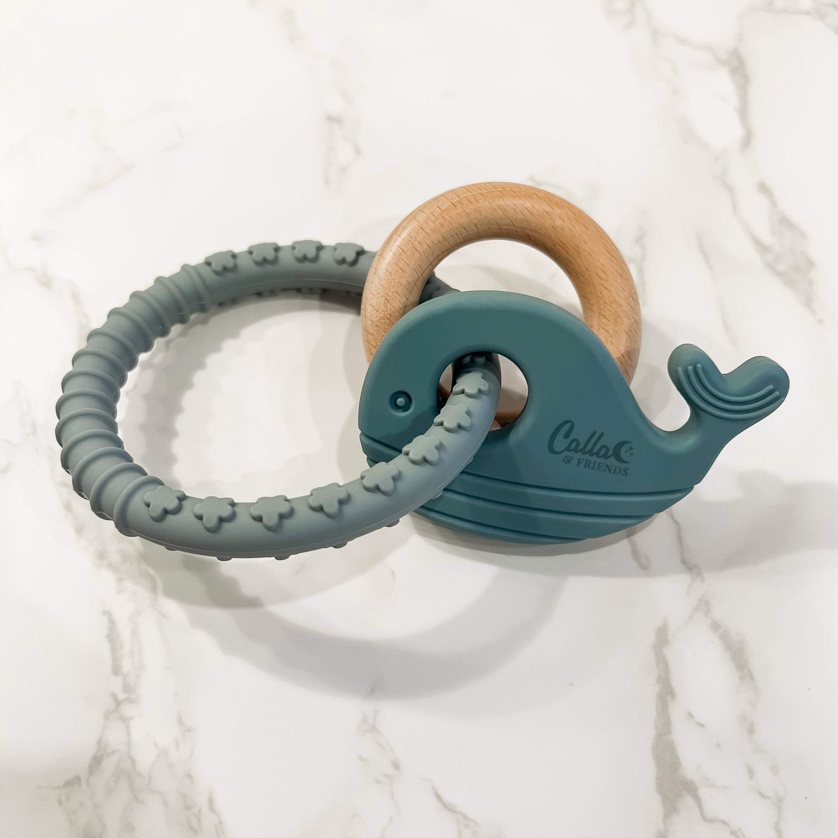 Whale Silicone & Beechwood Teether