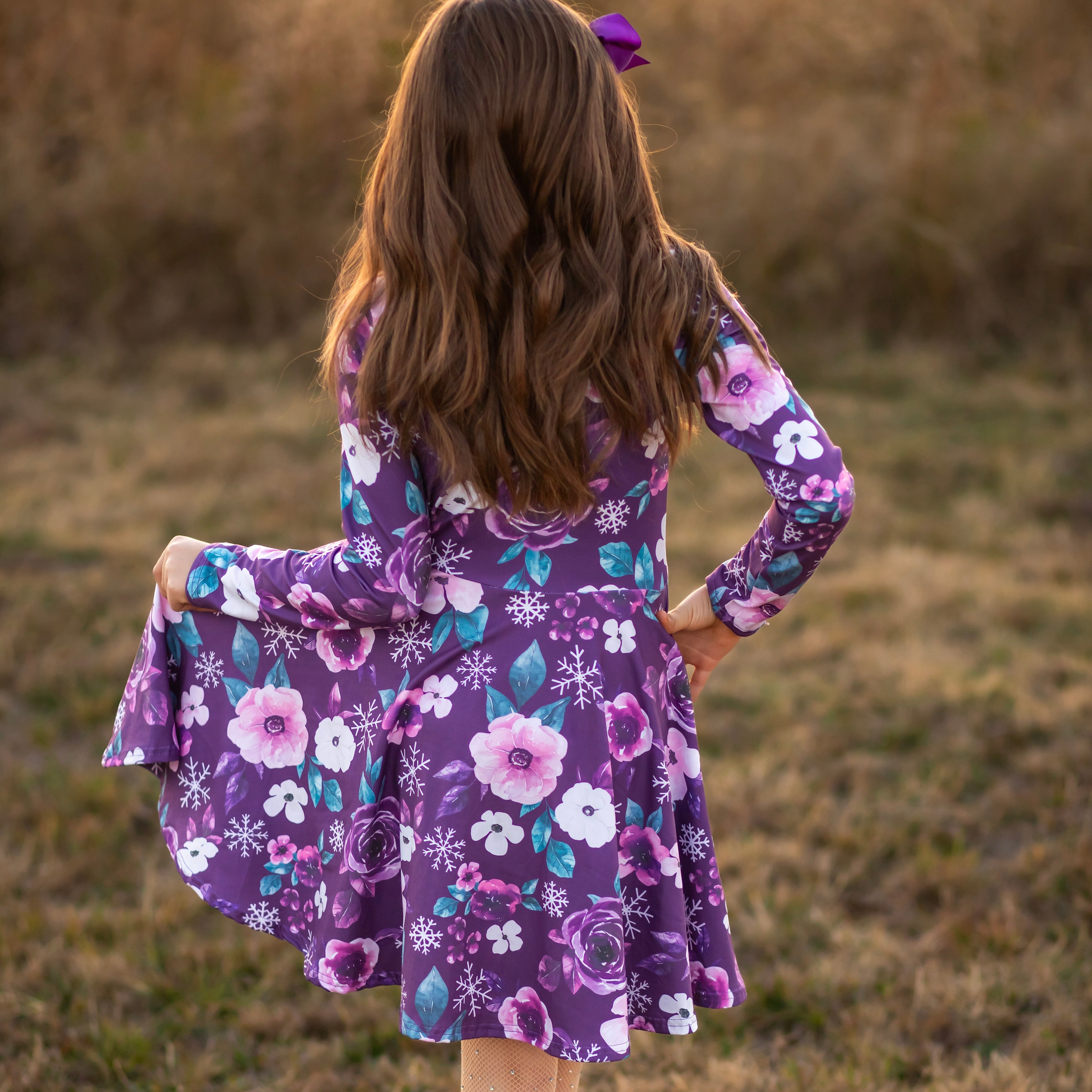 Purple Floral Snowflake