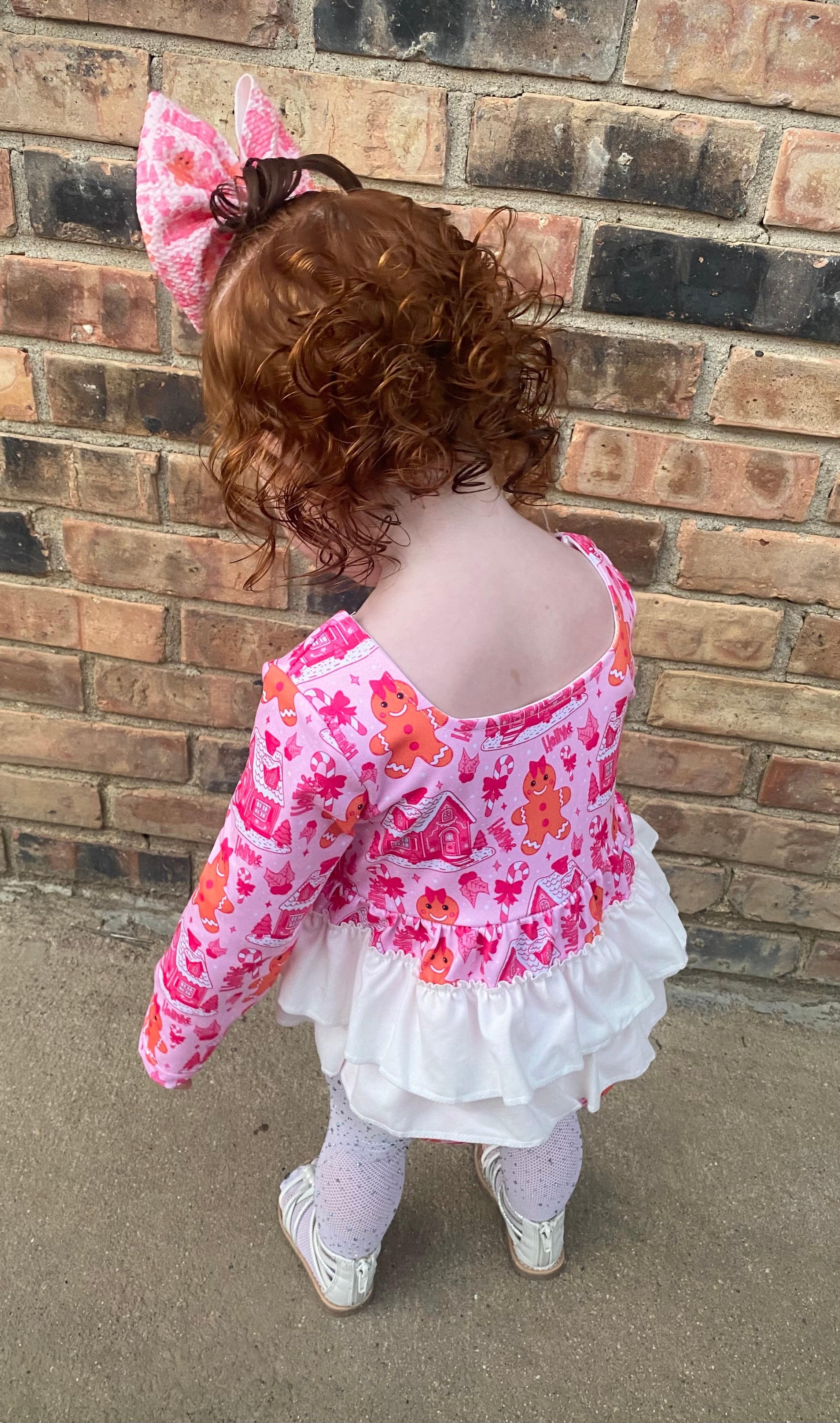 Jolly Gingerbread Ruffle Romper