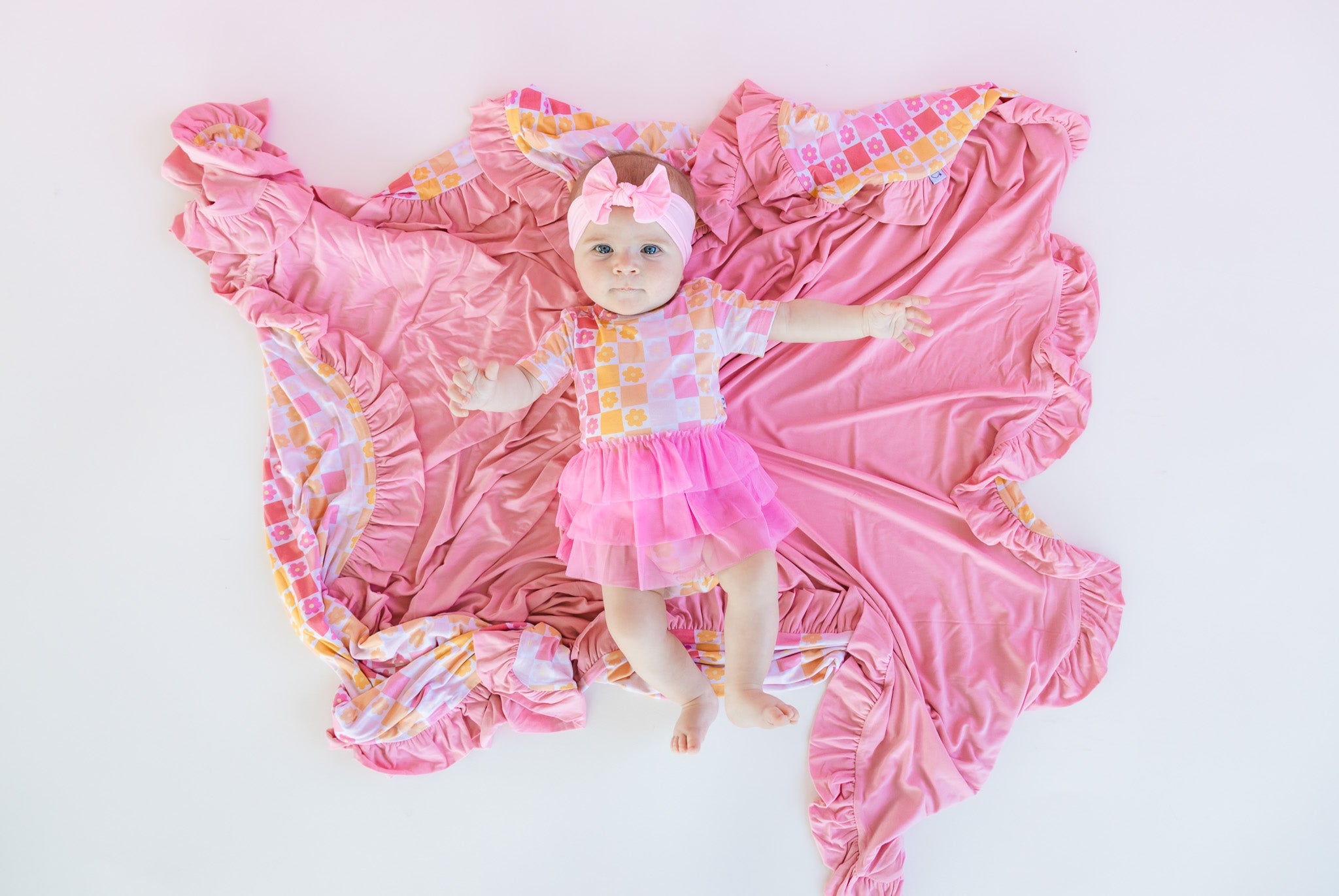 Summer Sunset Checkers Dream Tutu Bodysuit Dress