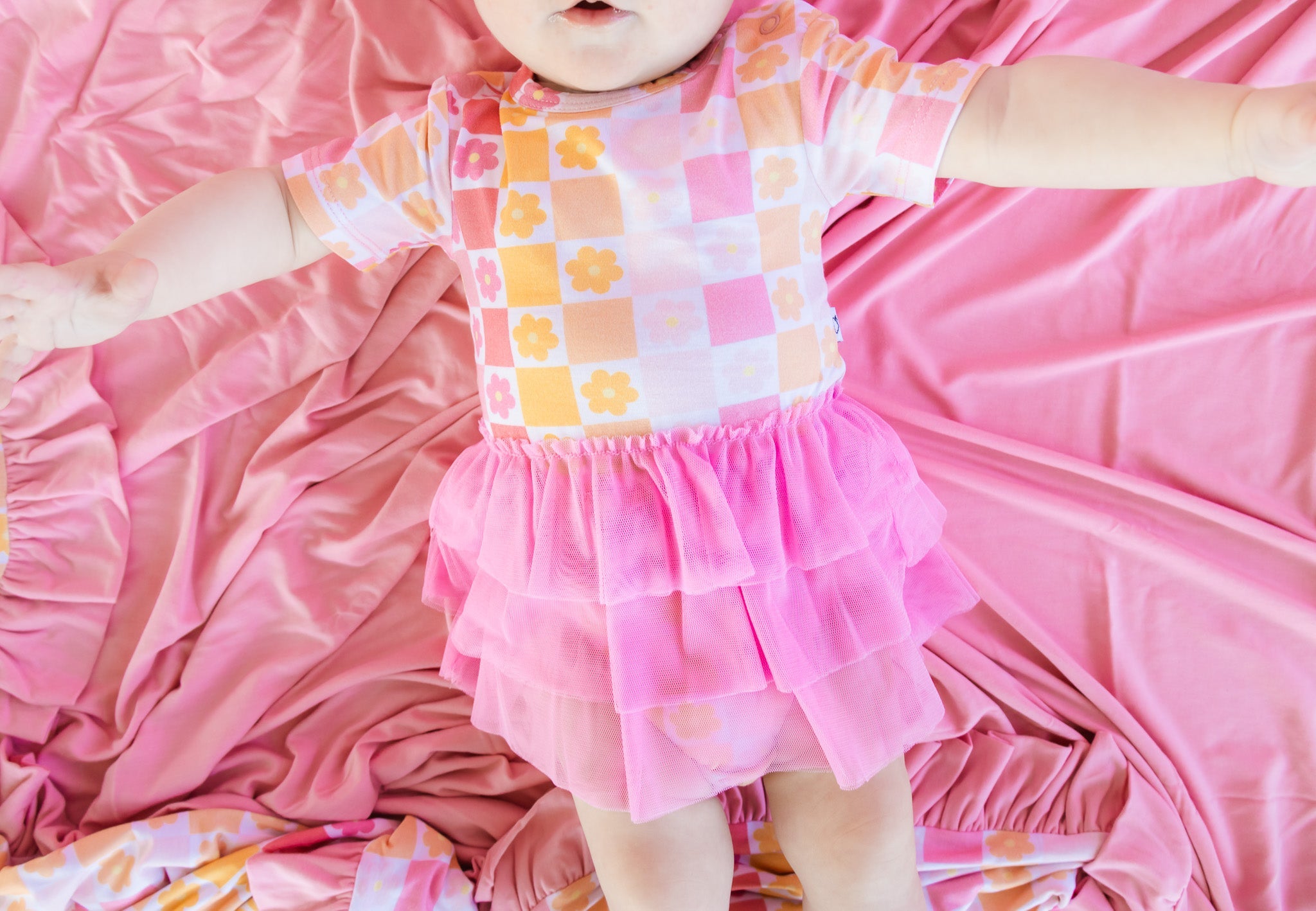 Summer Sunset Checkers Dream Tutu Bodysuit Dress