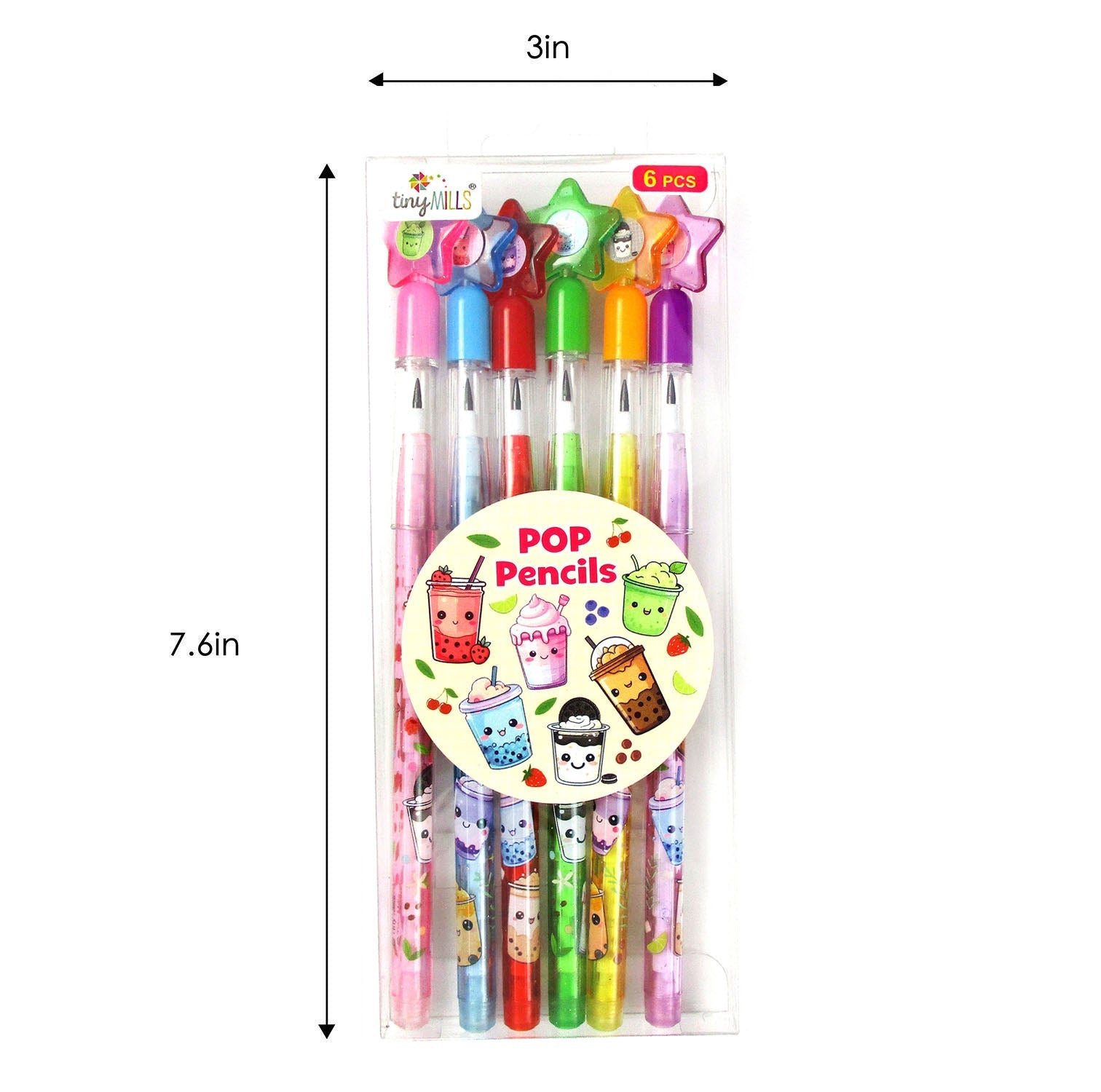 Boba Stackable Multi Point Pencils - Set Of 6