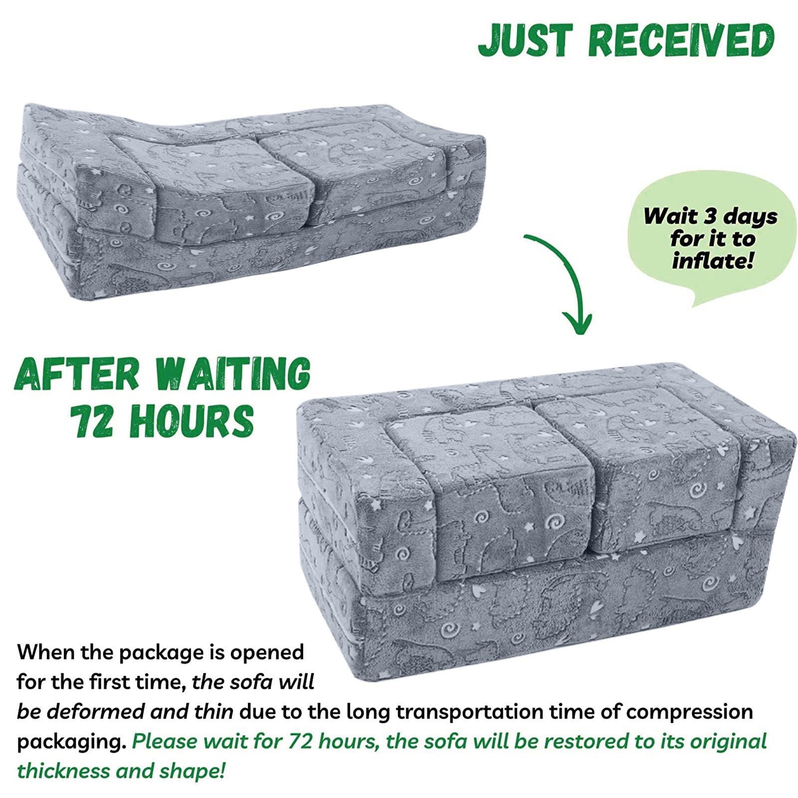 Convertible Kids Modular Couch-glow Pattern