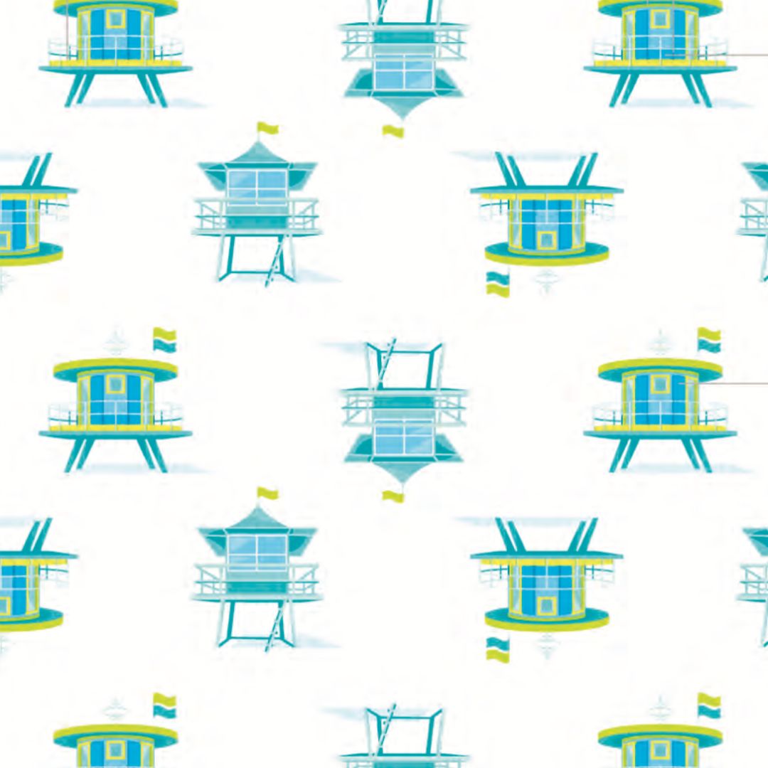 Miami Beach Watch Blue Two-piece Set