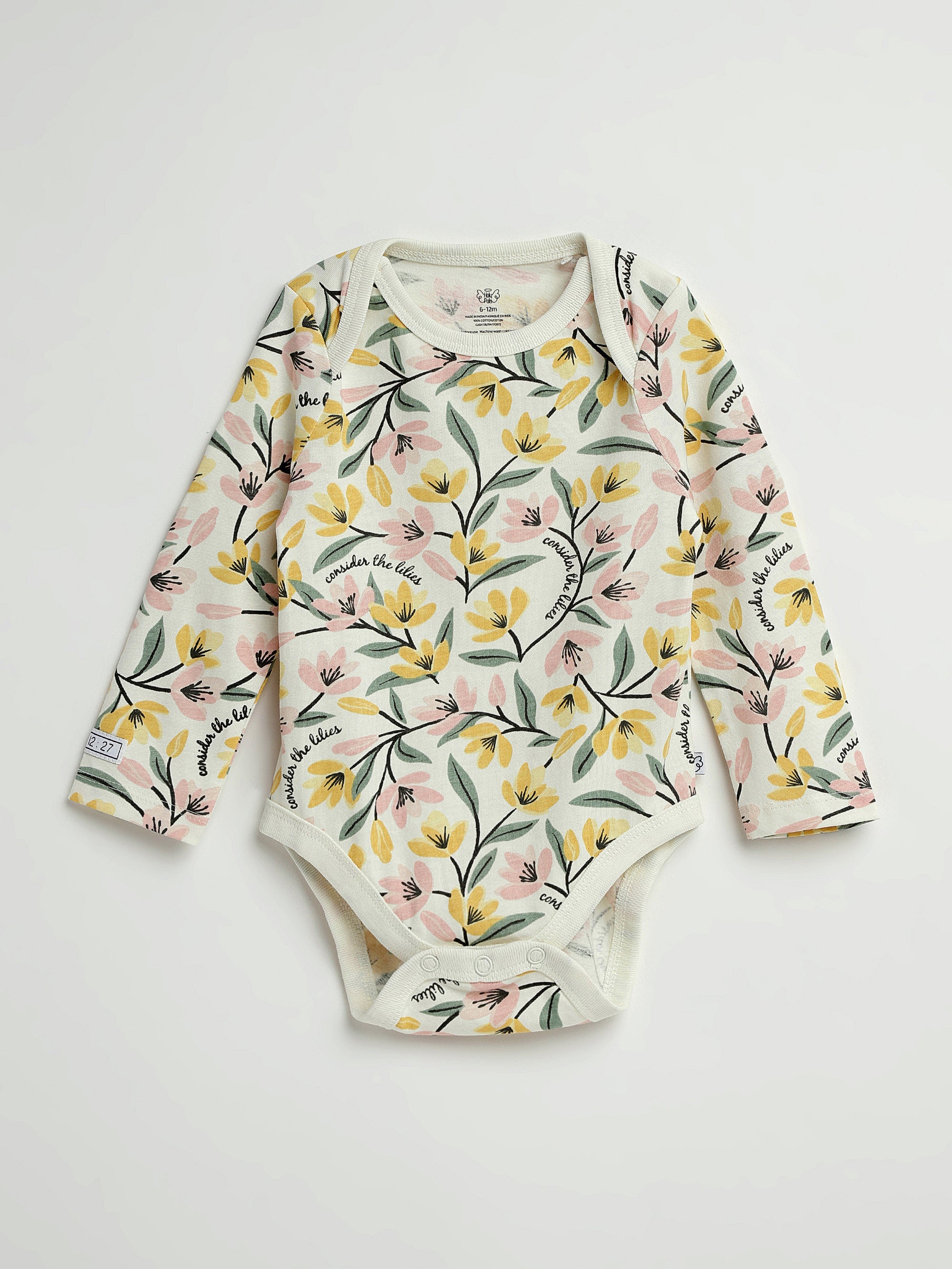 Consider The Lilies Long Sleeve Bodysuit Cotton