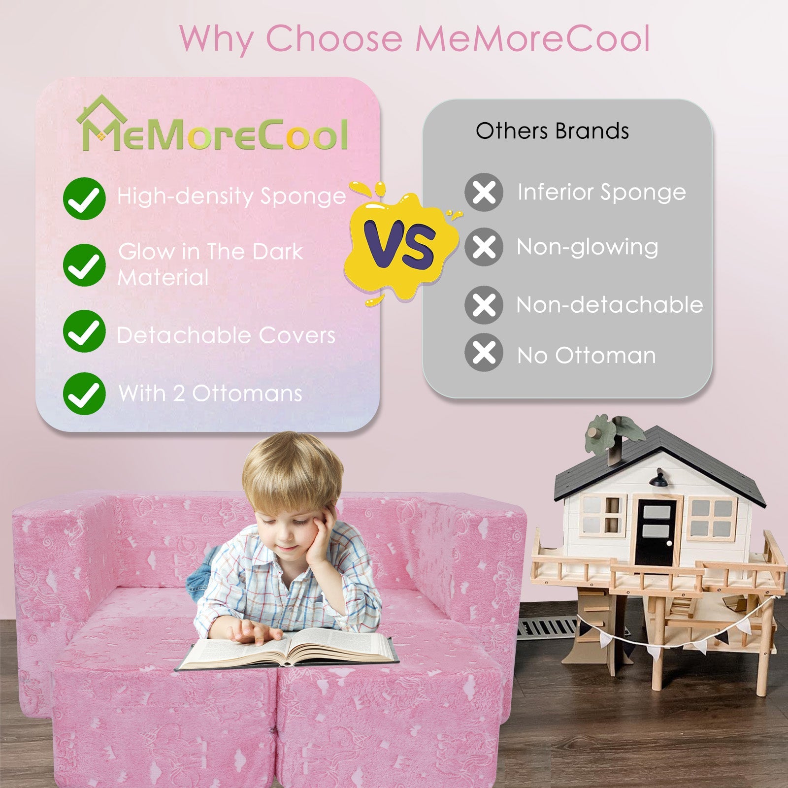 Convertible Kids Modular Couch-glow Pattern