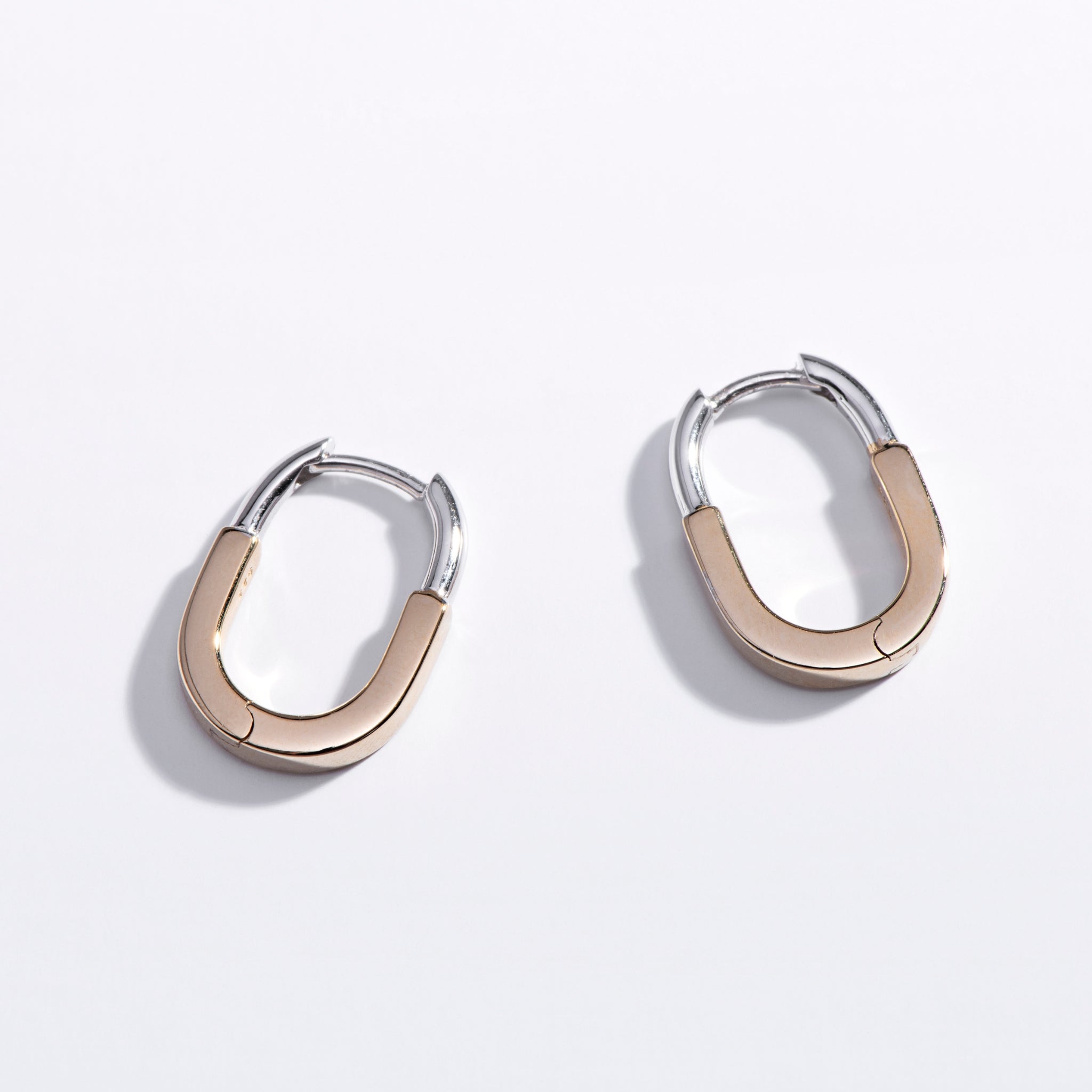 Mixed Metal Huggie Hoops
