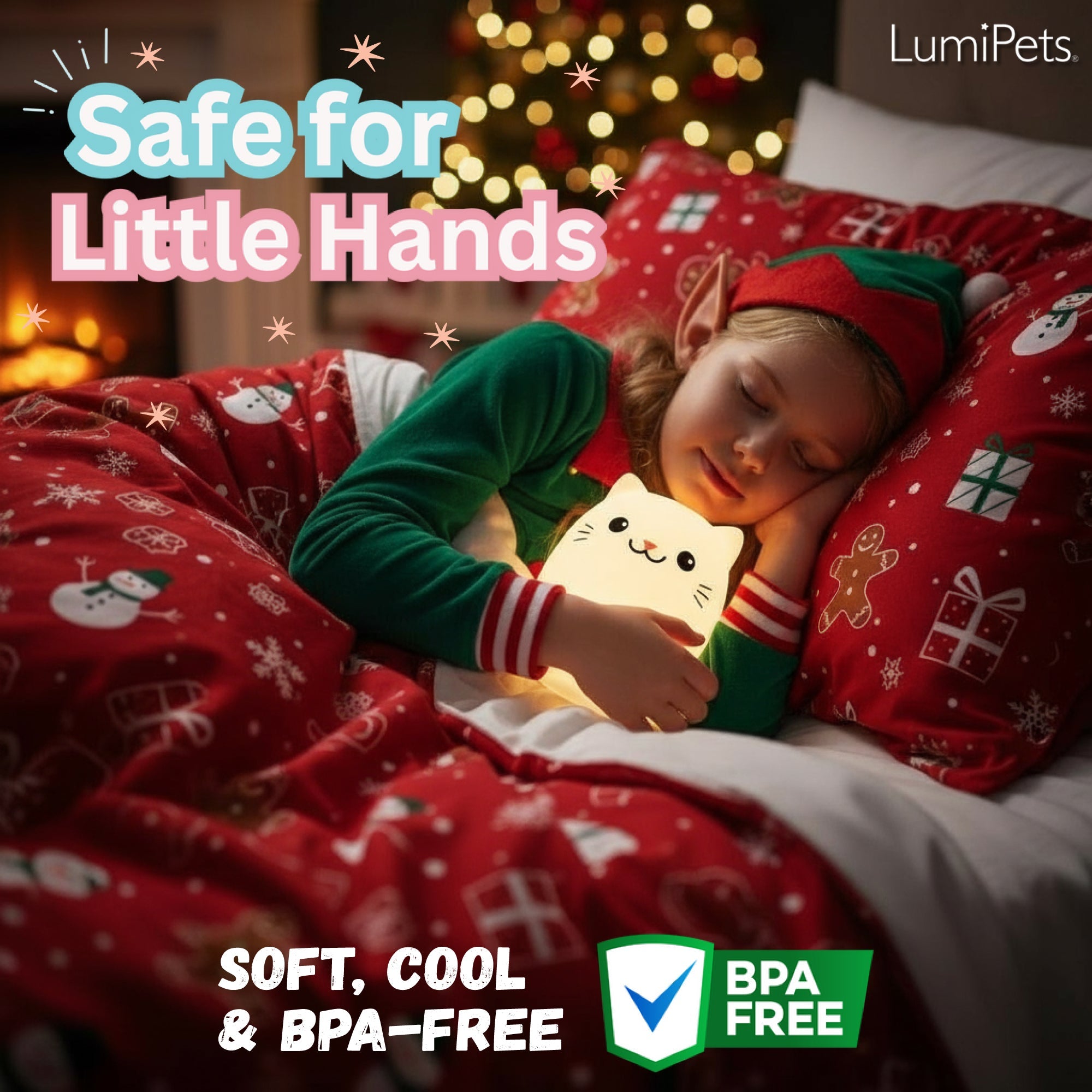 Lumipets® Clive The Cat- Children's Touch Night Light