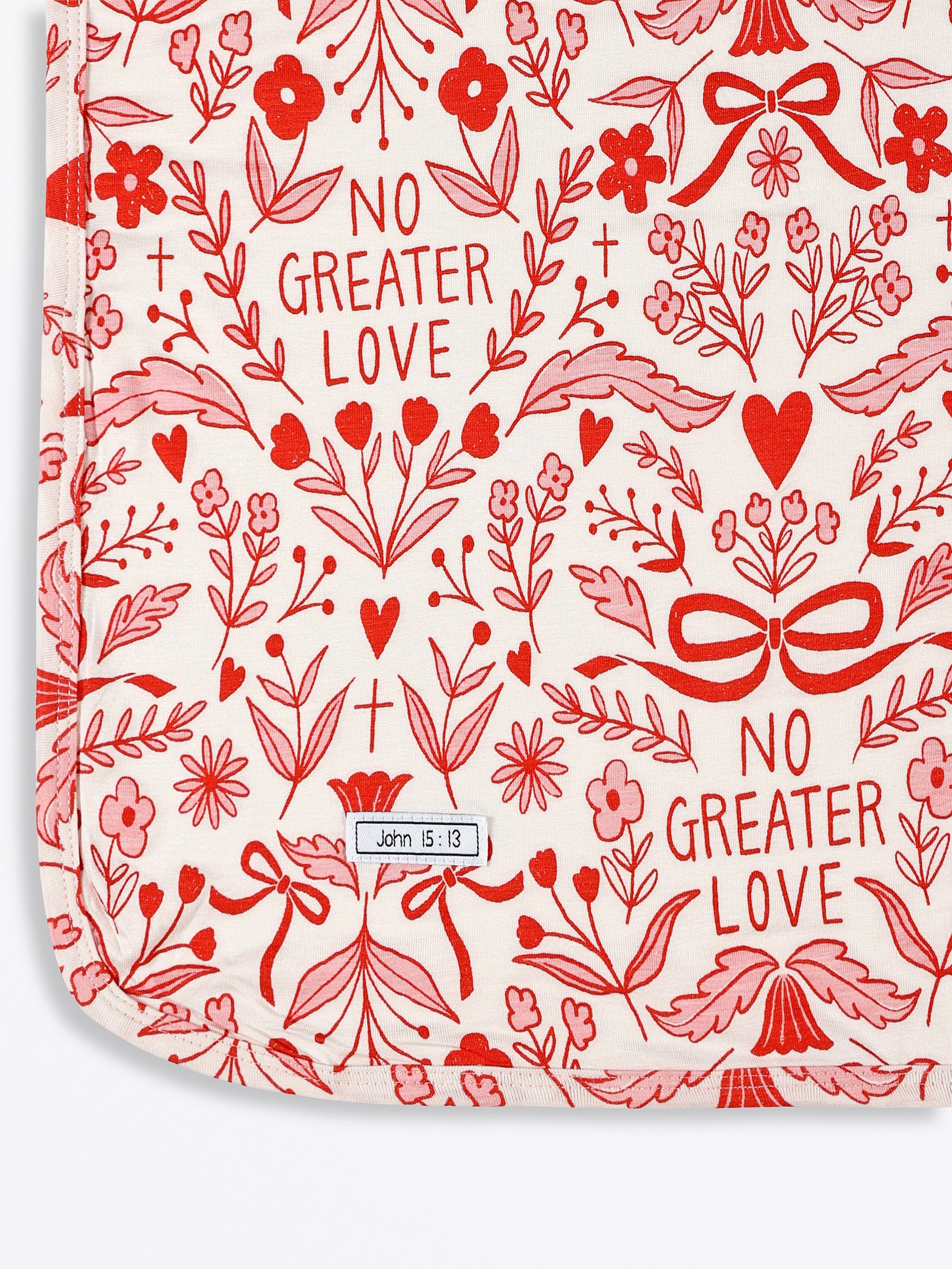 No Greater Love Pink Swaddle Bamboo