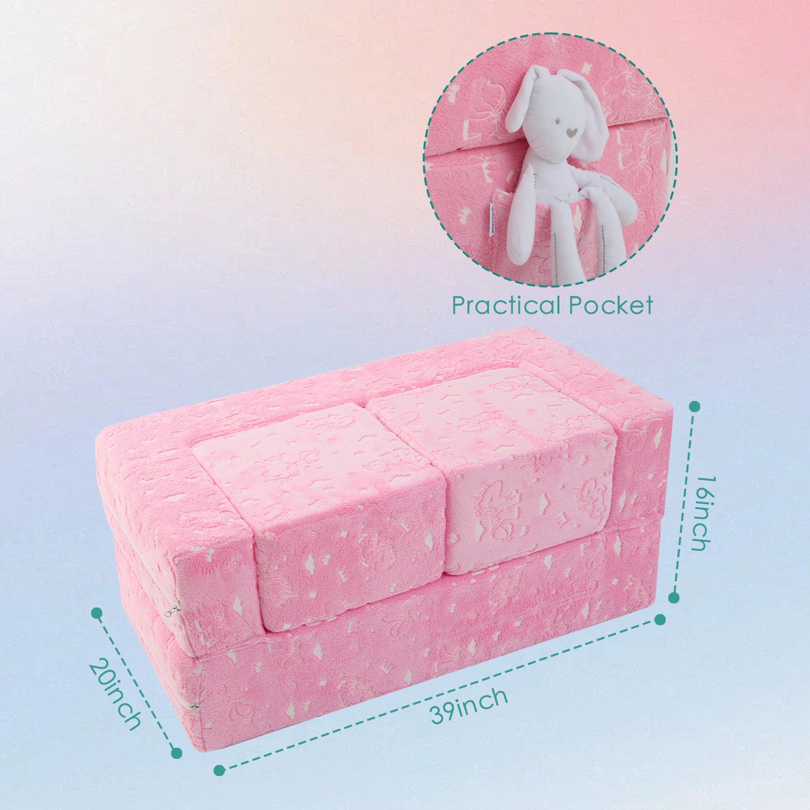 Convertible Kids Modular Couch-glow Pattern