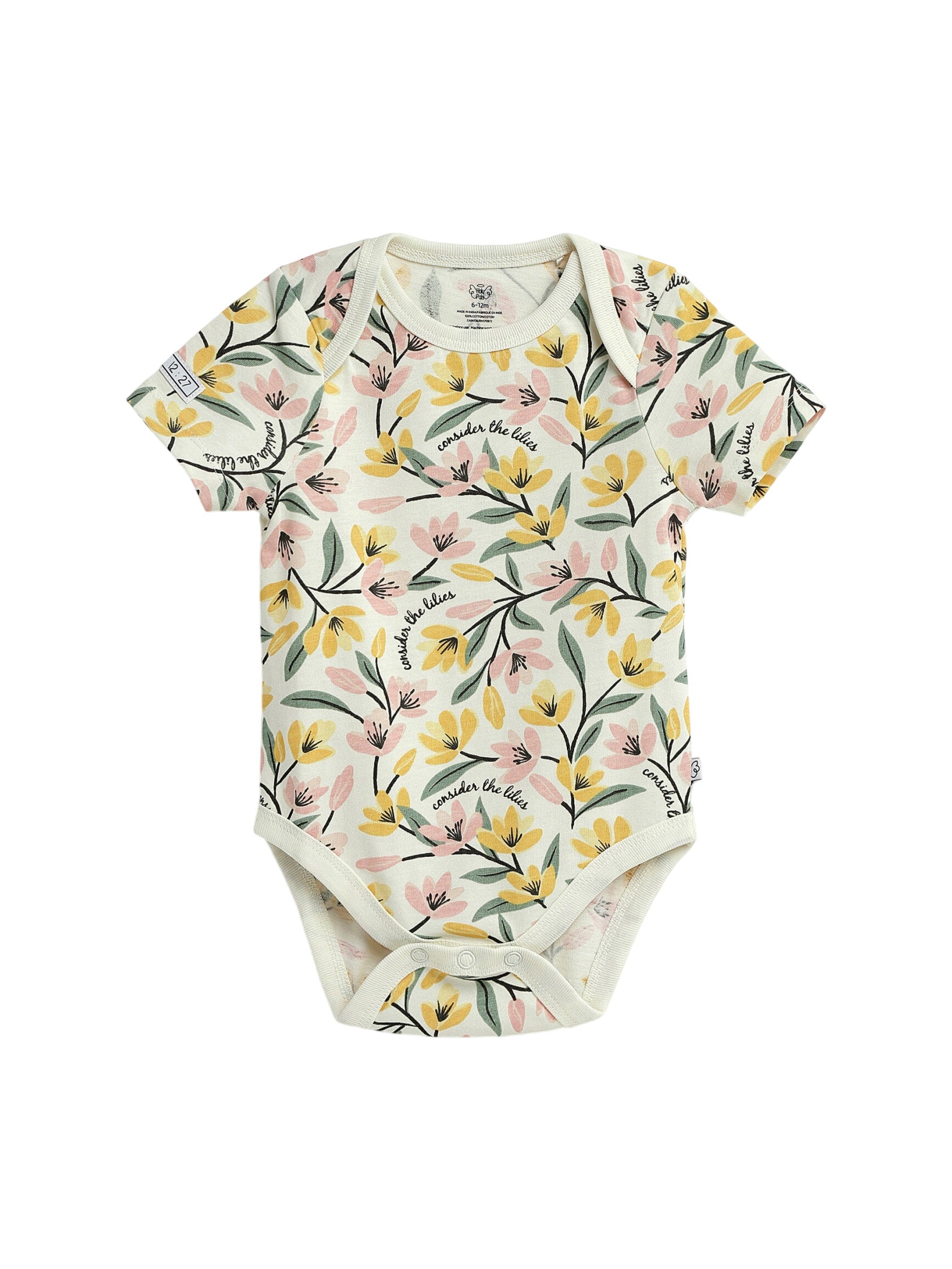 Consider The Lilies Short Sleeve Bodysuit Cotton