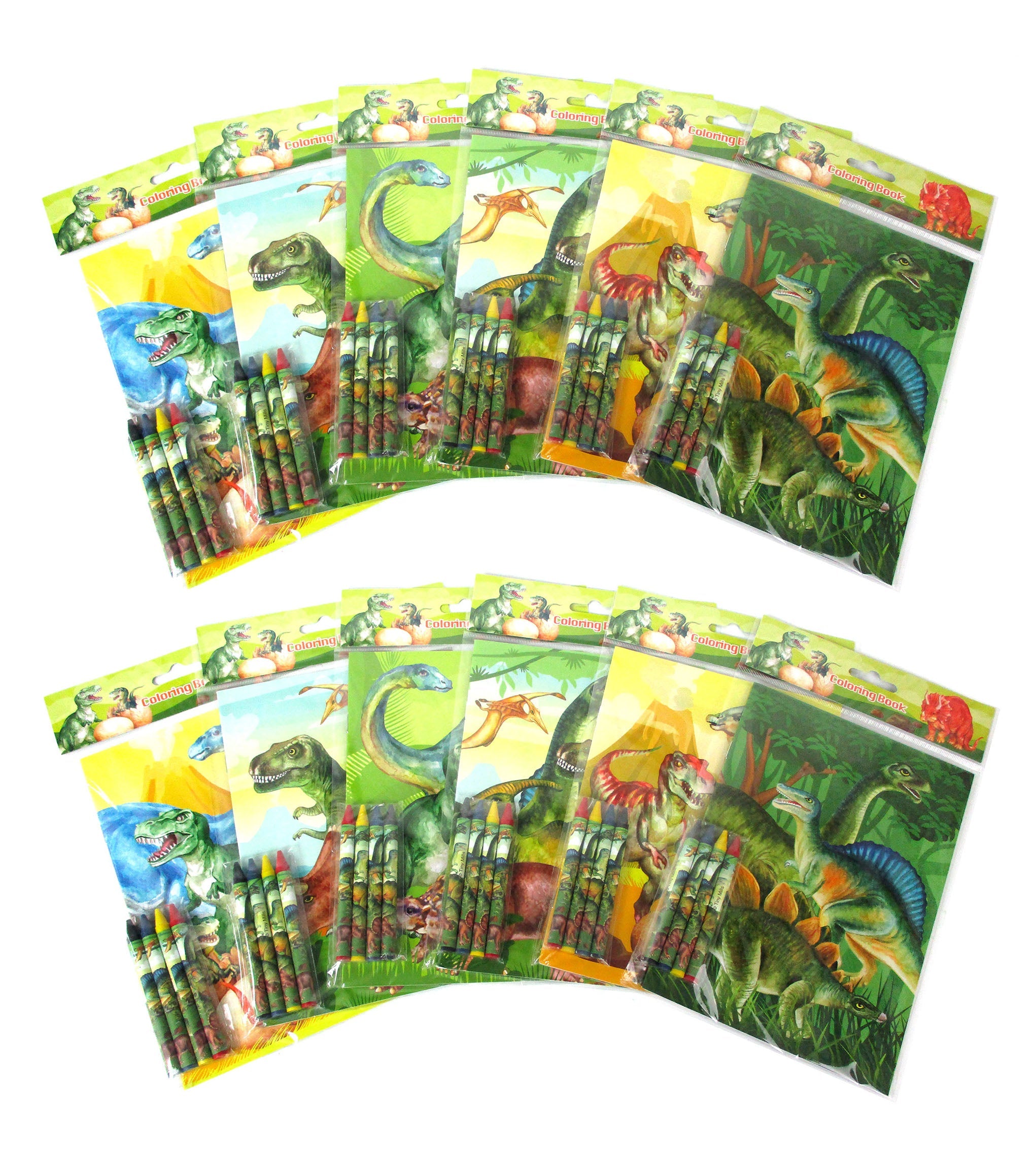 Jurassic Coloring Books With Crayons Party Favors - Set Of 6 Or 12