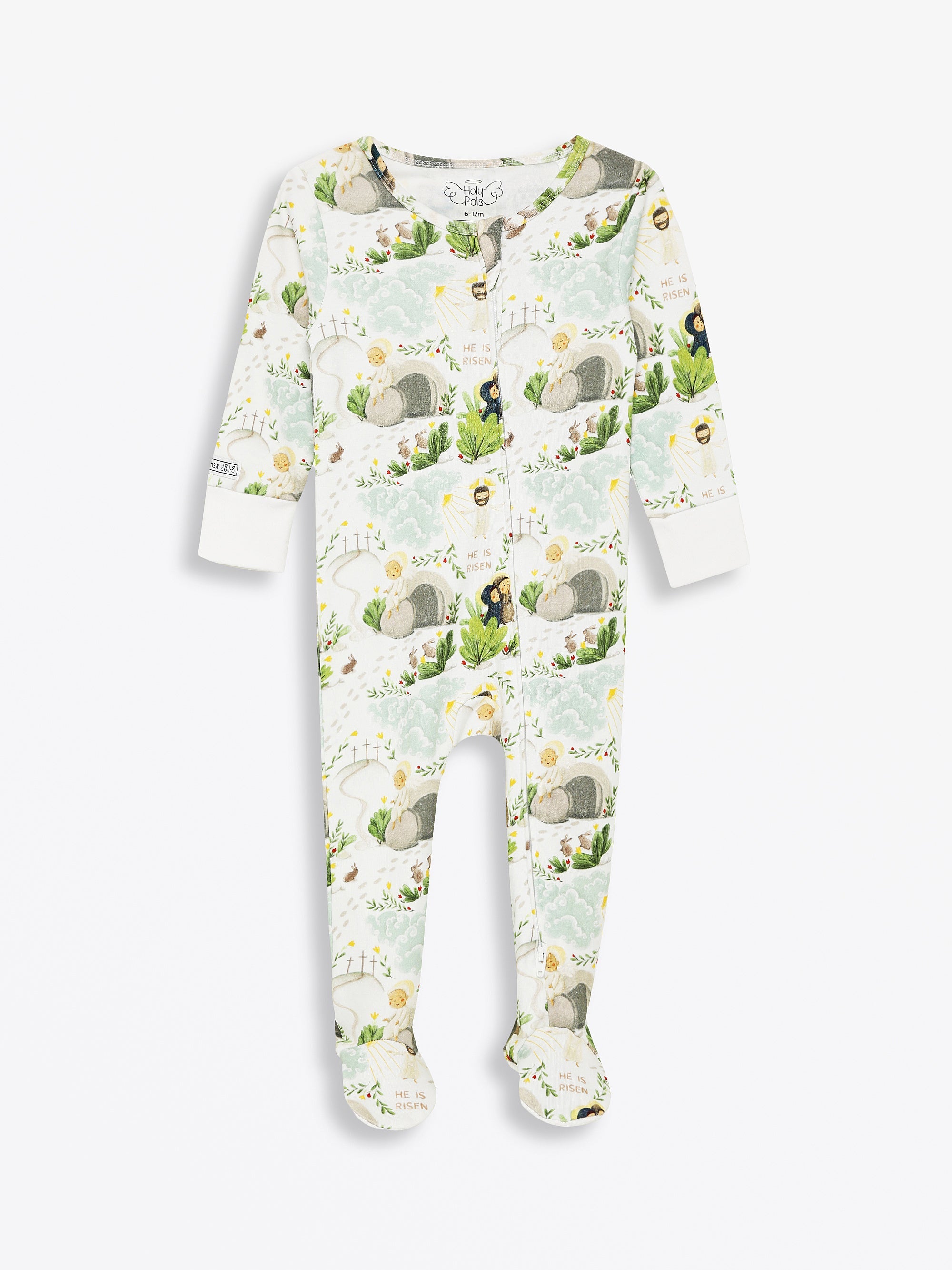He Is Risen Pj Footed Onesie Cotton