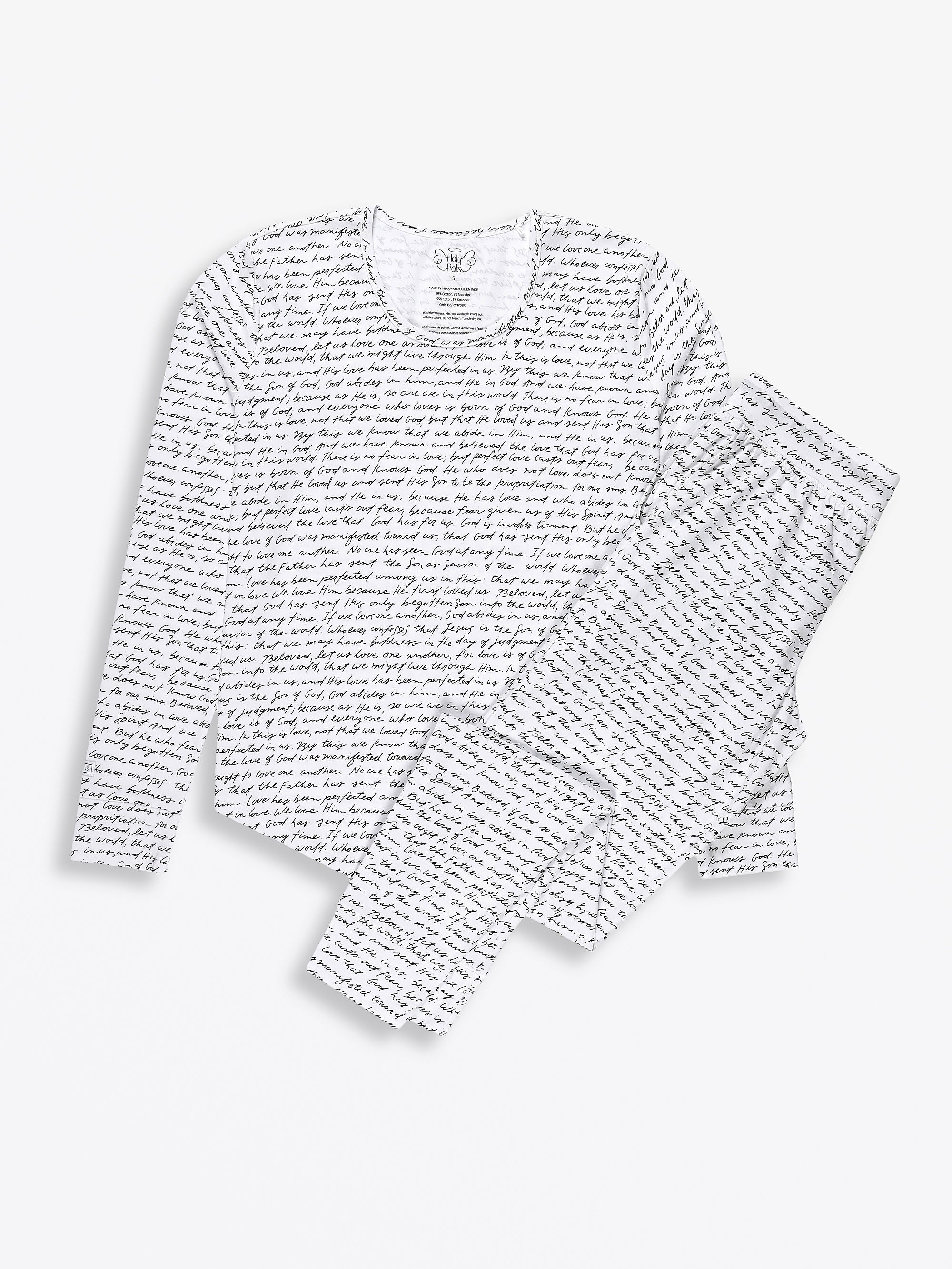 Love One Another Womens Pj Jogger Set Cotton